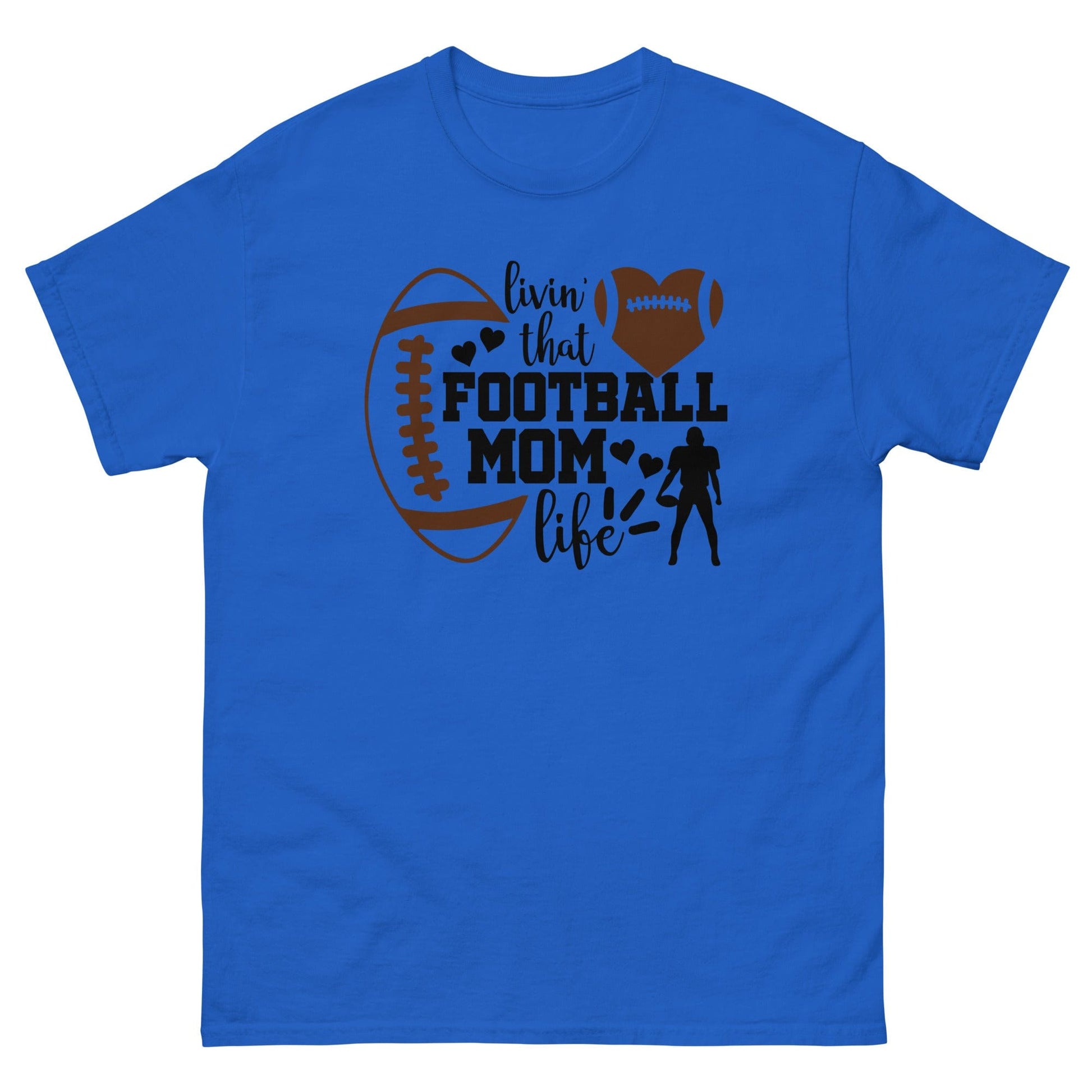 Living that Football Mom Life Shirt Royal / S Spirit Gear Collective T-Shirt