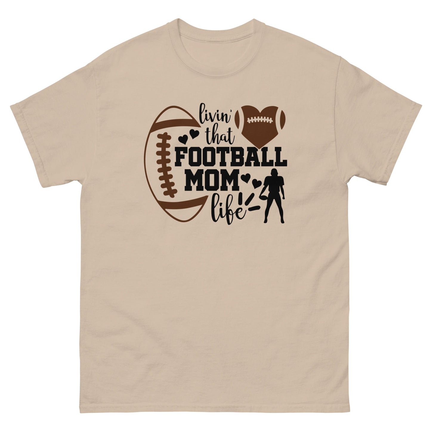 Living that Football Mom Life Shirt Sand / S Spirit Gear Collective T-Shirt