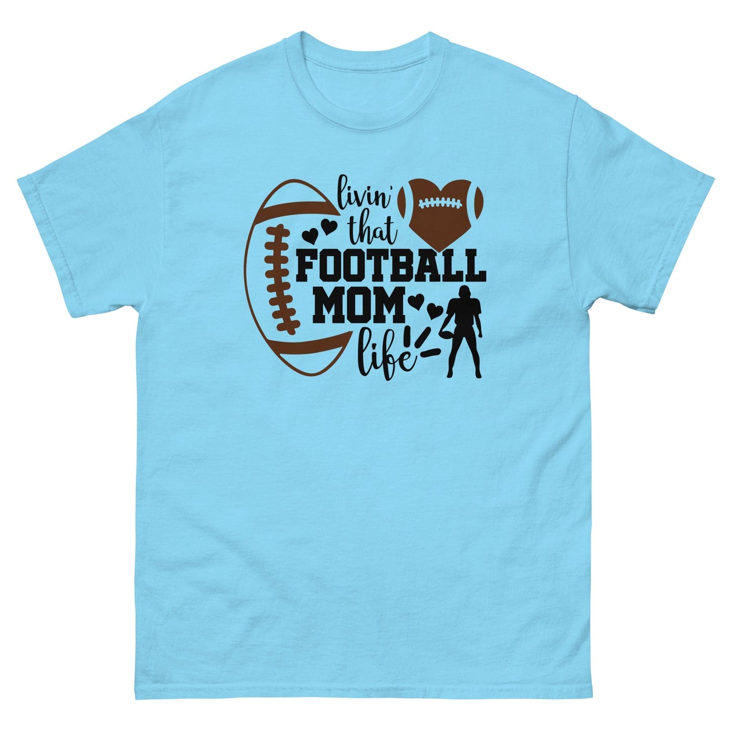 Living that Football Mom Life Shirt Sky / S Spirit Gear Collective T-Shirt