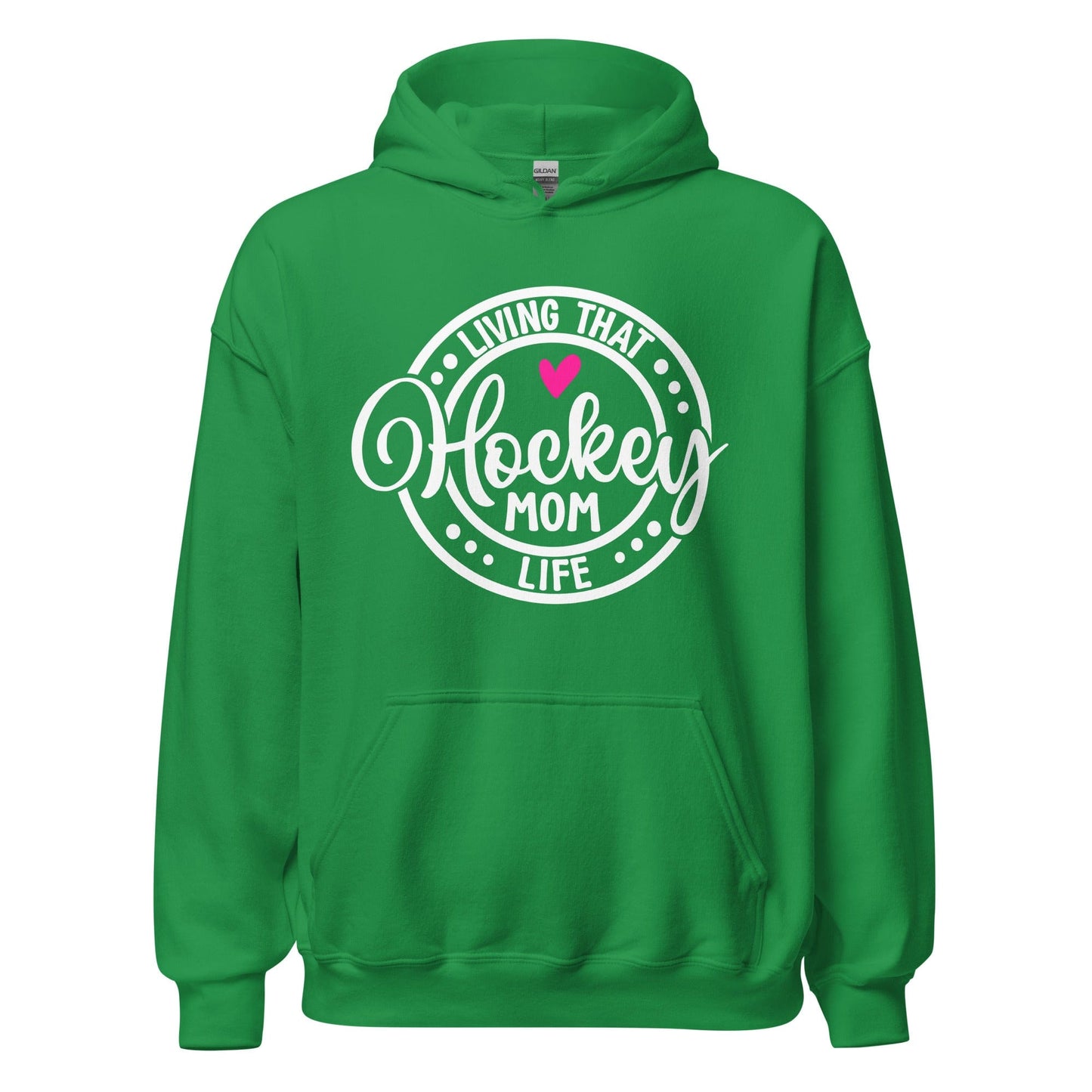 Living That Hockey Mom Life Hoodie Irish Green / S Spirit Gear Collective Hoodie