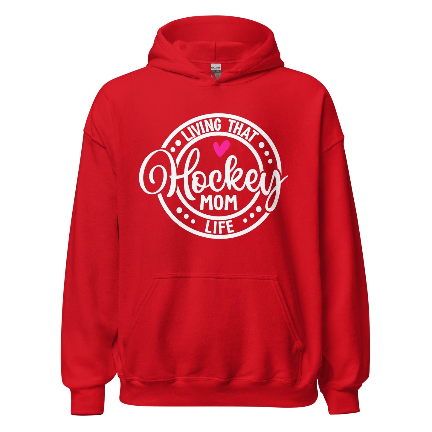 Living That Hockey Mom Life Hoodie Red / S Spirit Gear Collective Hoodie