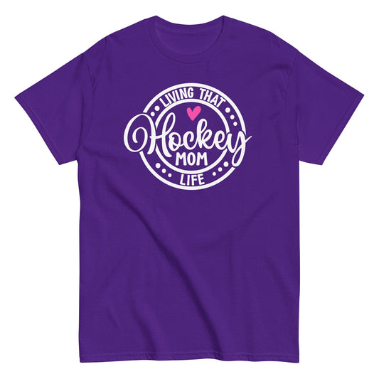 Living that Hockey Mom Life Shirt Purple / S Spirit Gear Collective T-Shirt