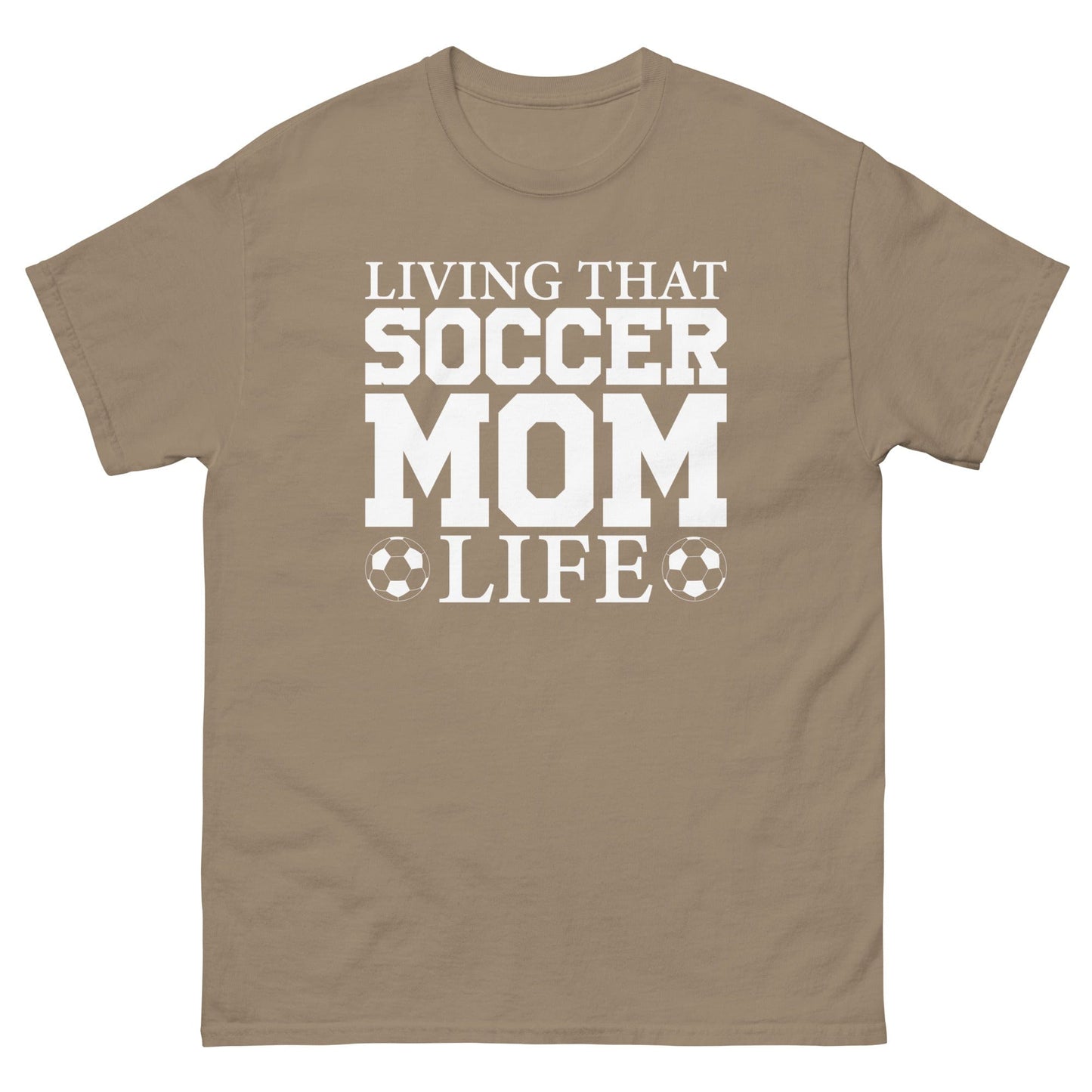 Living that Soccer Mom Life Shirt Brown Savana / S Spirit Gear Collective T-Shirt