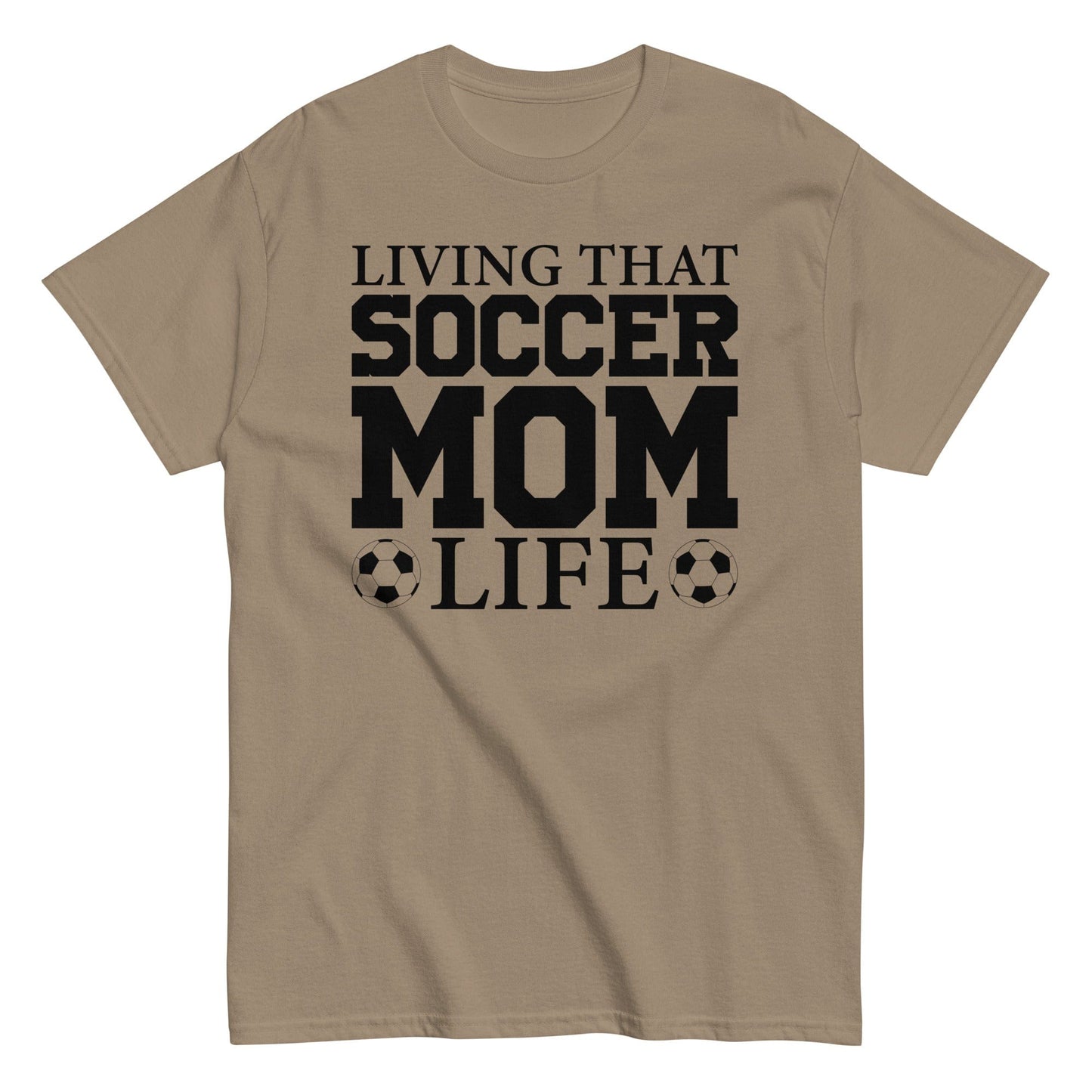 Living that Soccer Mom Life Shirt Brown Savana / S Spirit Gear Collective T-Shirt