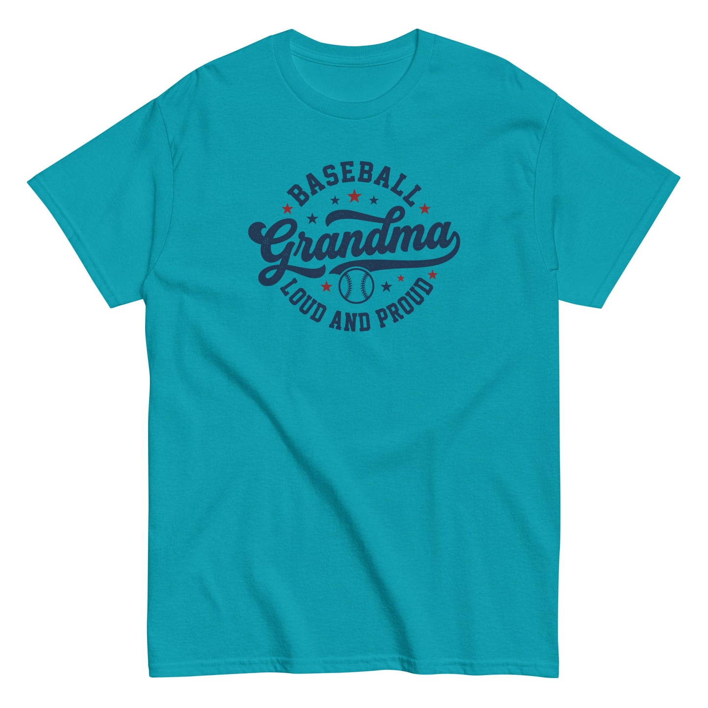 Loud and Proud Baseball Grandma Shirt | Baseball Grandma T-Shirt Tropical Blue / S Spirit Gear Collective
