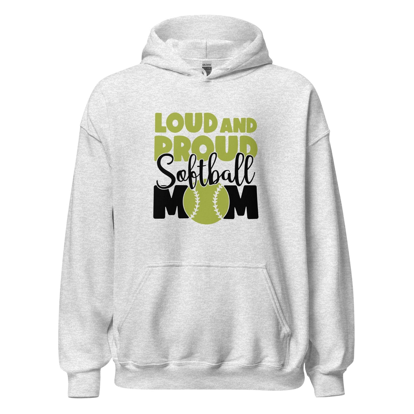 Loud and Proud Softball Mom Hoodie Ash / S Spirit Gear Collective Hoodie