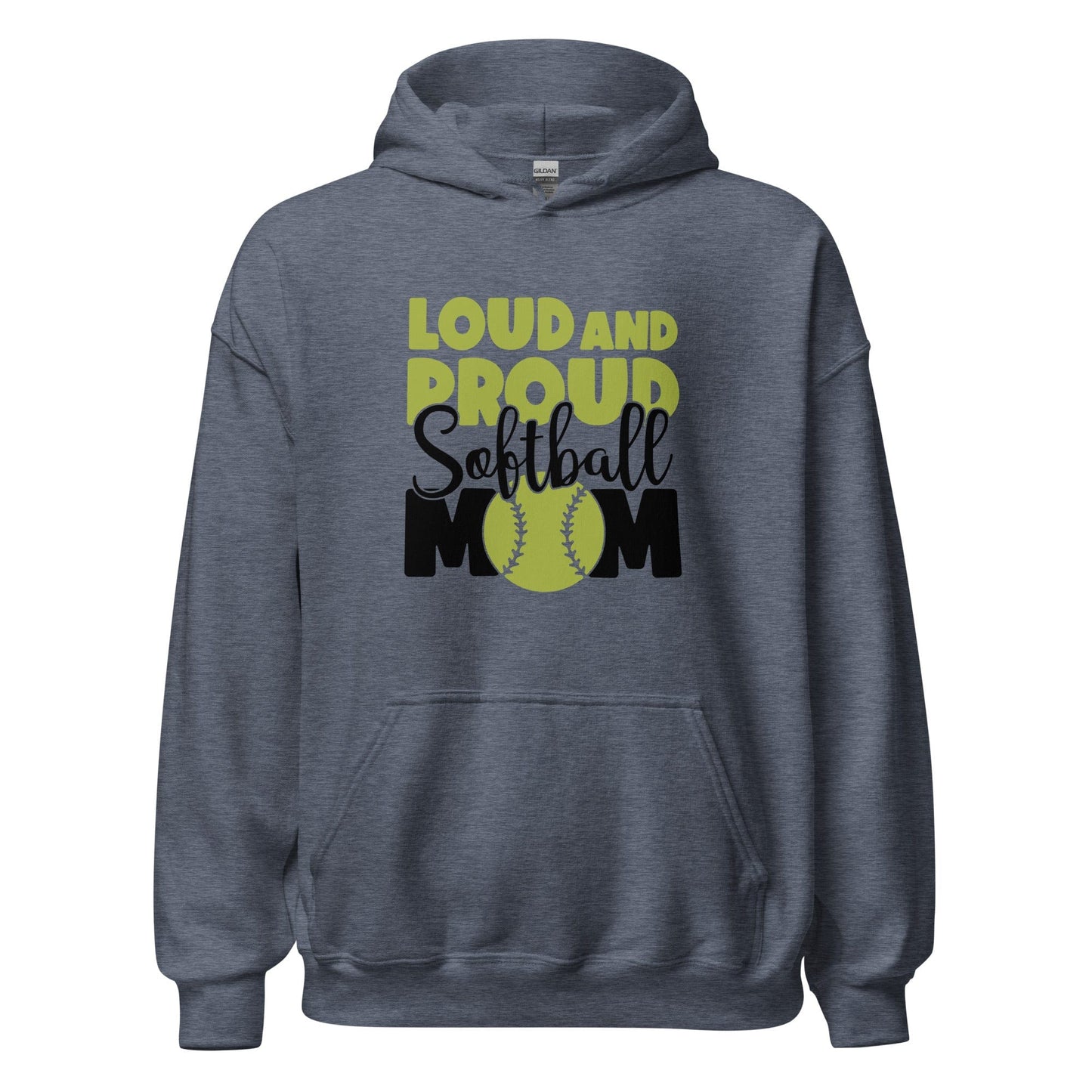 Loud and Proud Softball Mom Hoodie Heather Sport Dark Navy / S Spirit Gear Collective Hoodie