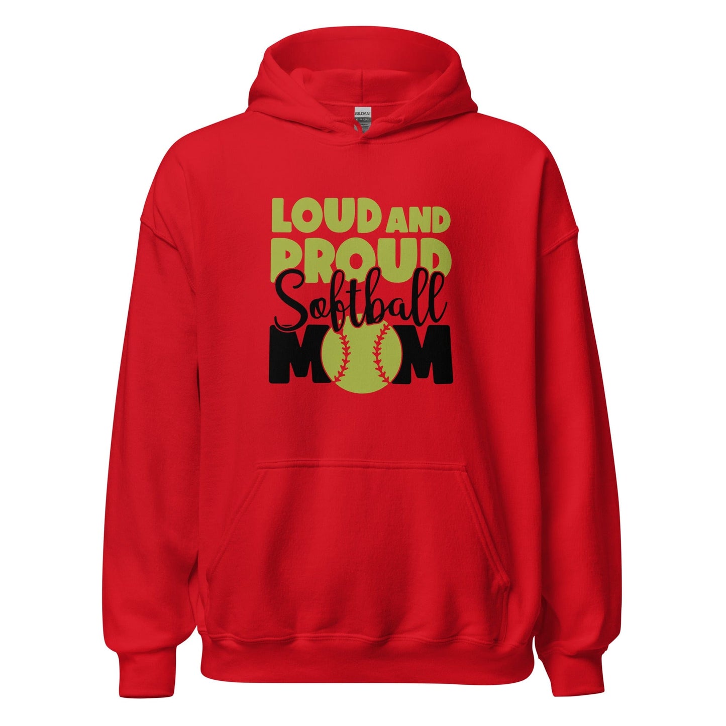 Loud and Proud Softball Mom Hoodie Red / S Spirit Gear Collective Hoodie