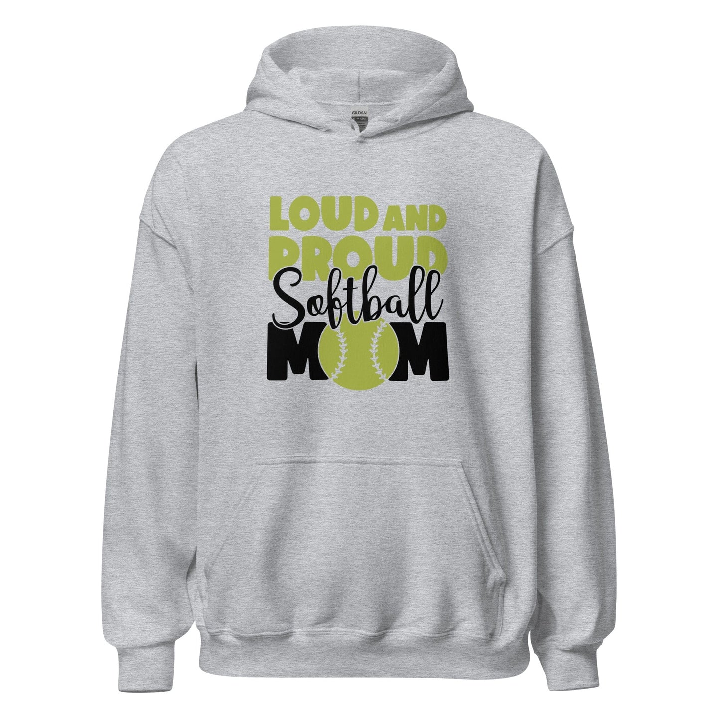 Loud and Proud Softball Mom Hoodie Sport Grey / S Spirit Gear Collective Hoodie