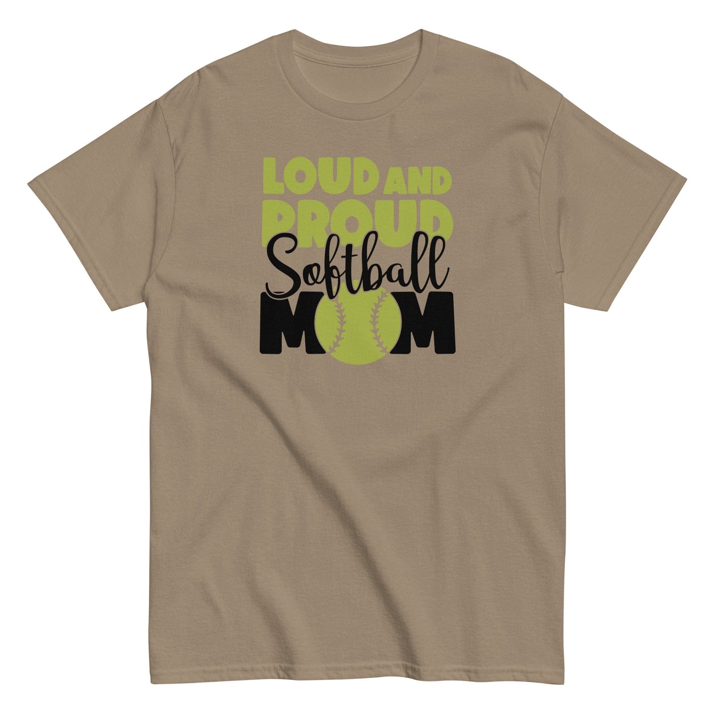 Loud and Proud Softball Mom Shirt Brown Savana / S Spirit Gear Collective T-Shirt