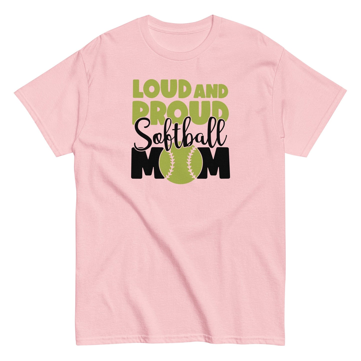 Loud and Proud Softball Mom Shirt Light Pink / S Spirit Gear Collective T-Shirt