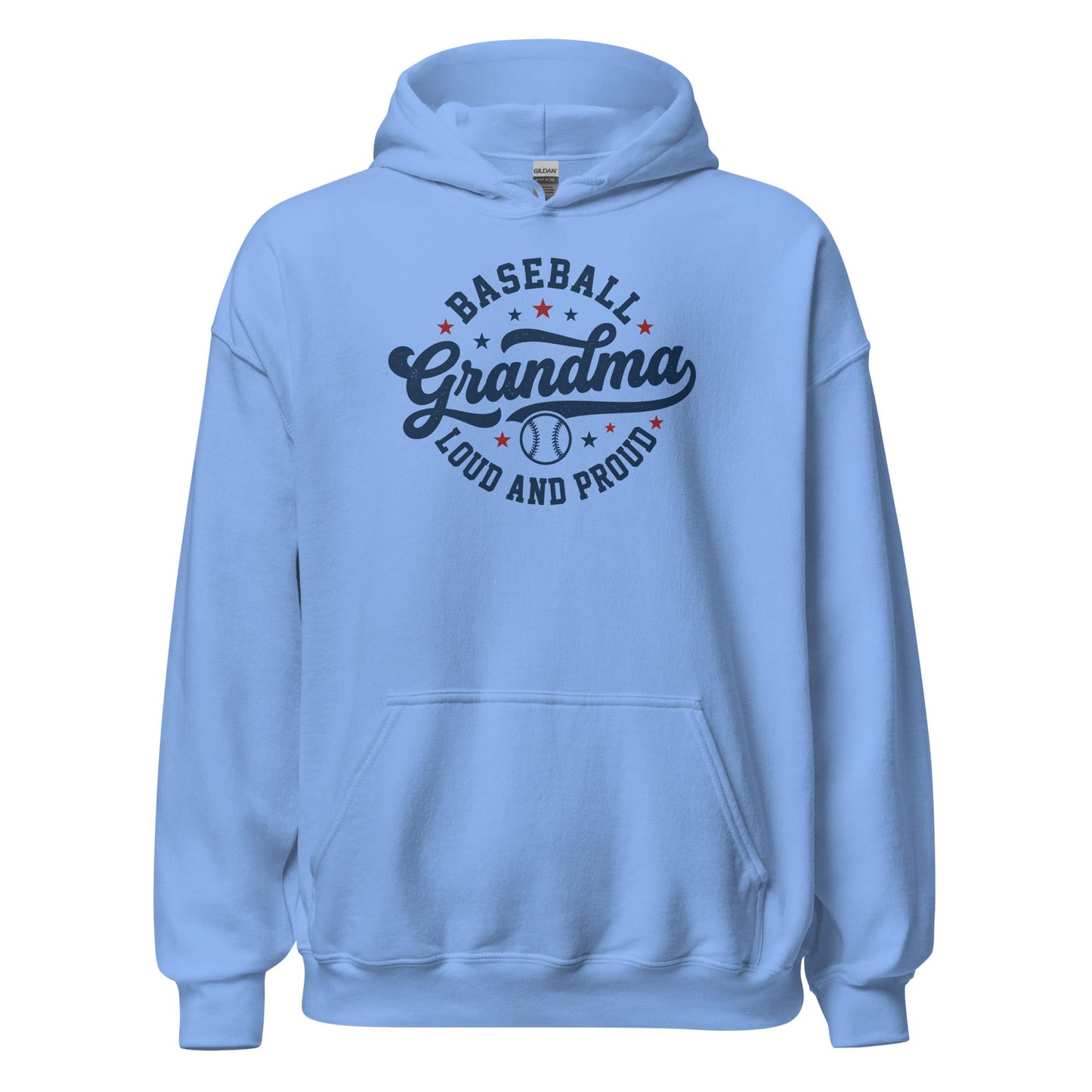 Loud & Proud Baseball Grandma Hoodie | Cozy Baseball Grandma Sweatshirt Gift Carolina Blue / S Spirit Gear Collective Hoodie