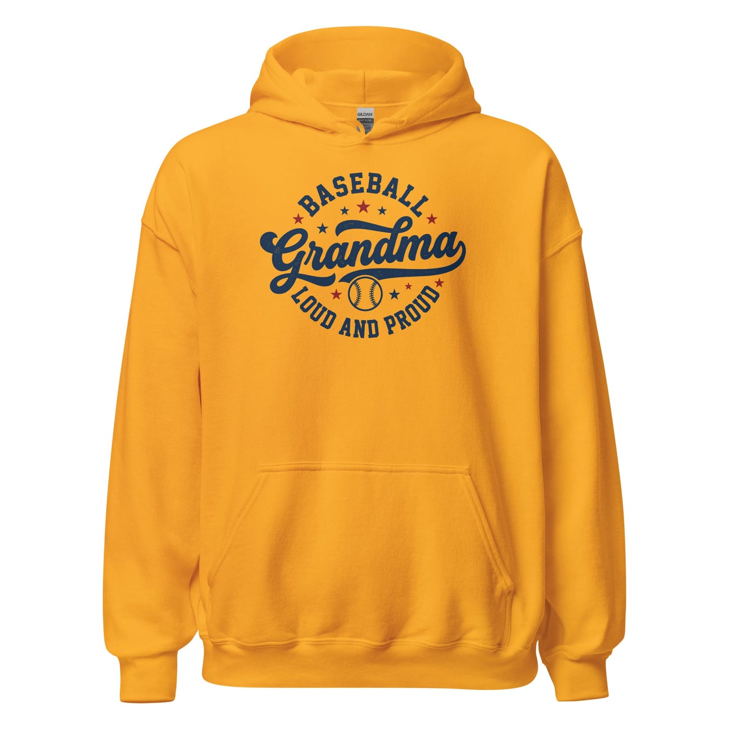 Loud & Proud Baseball Grandma Hoodie | Cozy Baseball Grandma Sweatshirt Gift Gold / S Spirit Gear Collective Hoodie