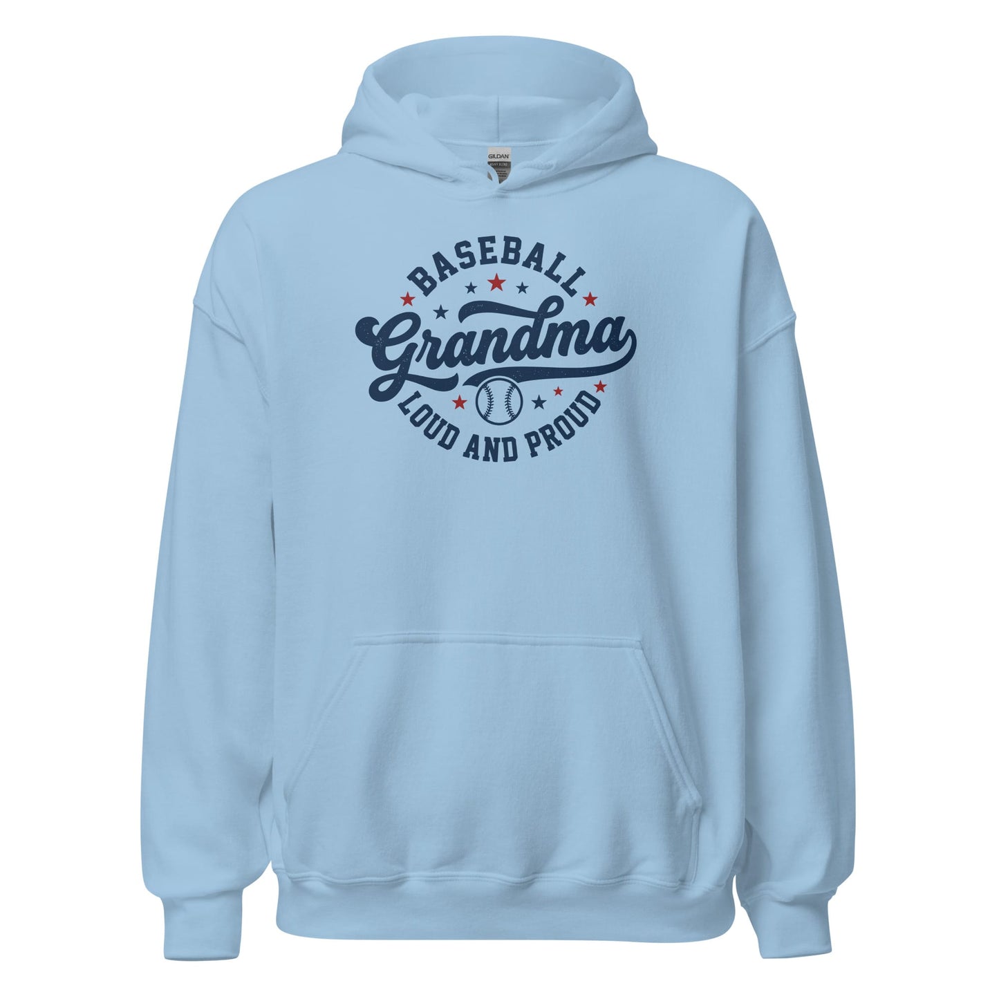 Loud & Proud Baseball Grandma Hoodie | Cozy Baseball Grandma Sweatshirt Gift Light Blue / S Spirit Gear Collective Hoodie