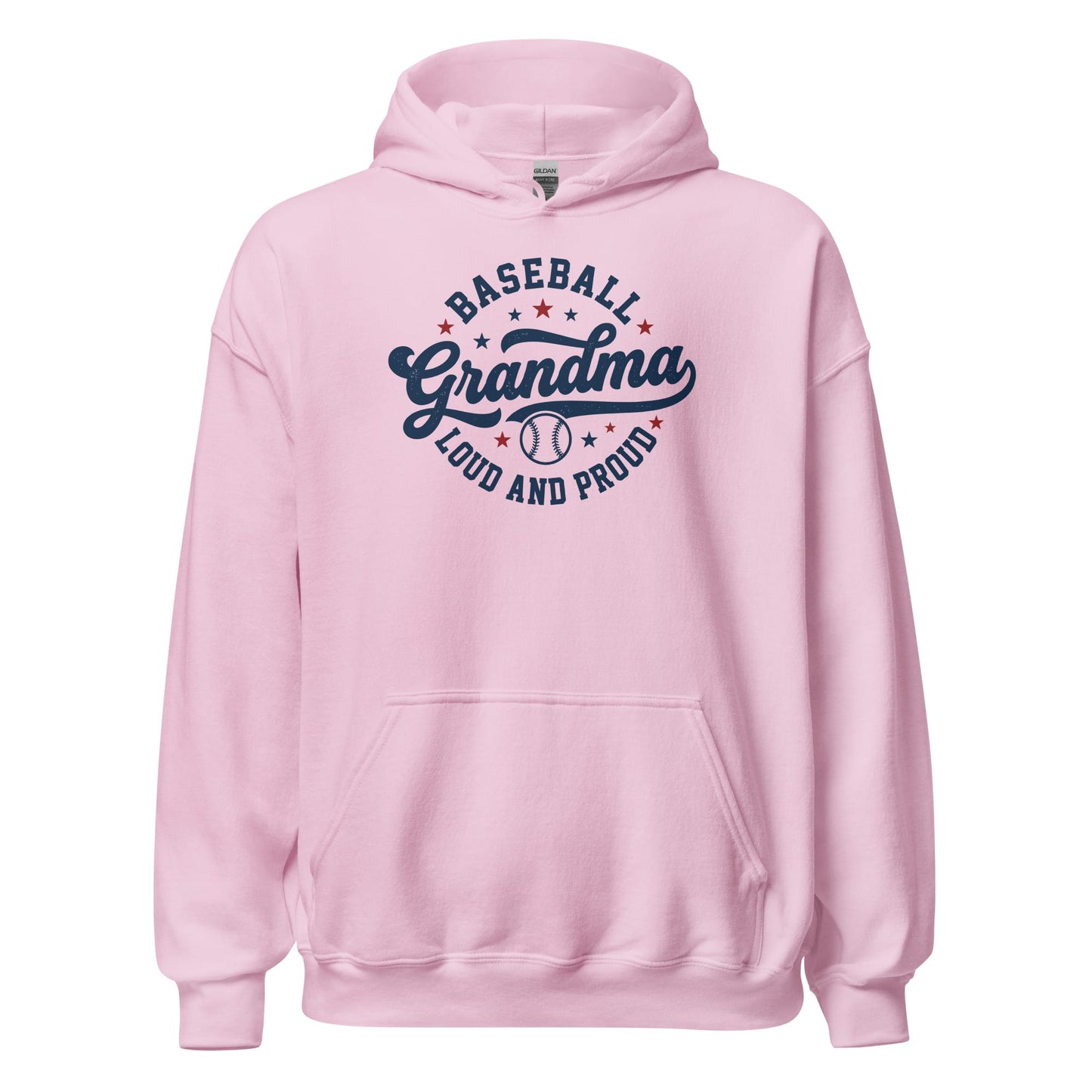 Loud & Proud Baseball Grandma Hoodie | Cozy Baseball Grandma Sweatshirt Gift Light Pink / S Spirit Gear Collective Hoodie