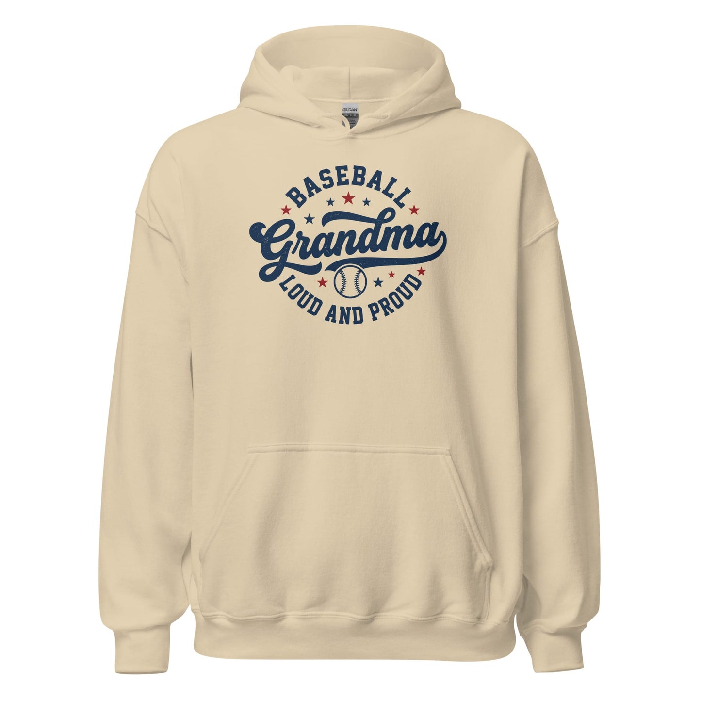 Loud & Proud Baseball Grandma Hoodie | Cozy Baseball Grandma Sweatshirt Gift Sand / S Spirit Gear Collective Hoodie