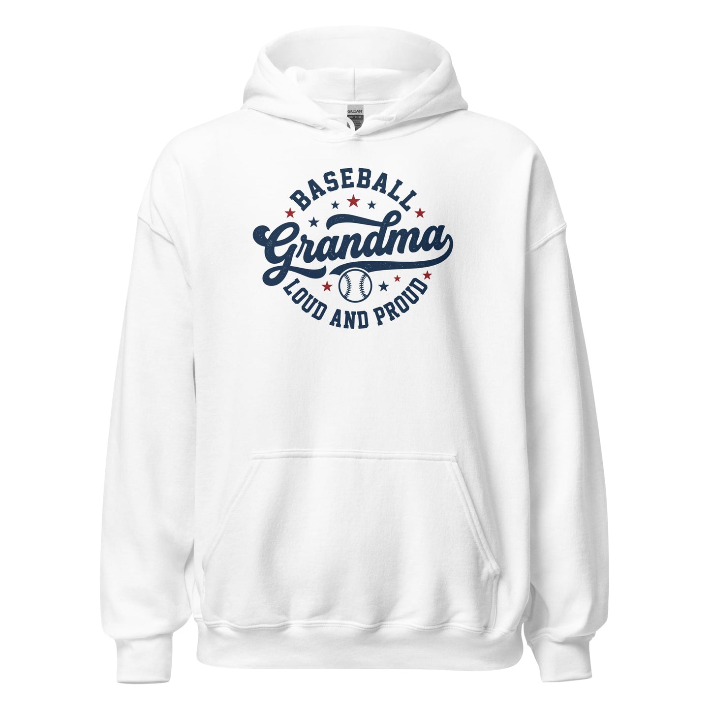 Loud & Proud Baseball Grandma Hoodie | Cozy Baseball Grandma Sweatshirt Gift White / S Spirit Gear Collective Hoodie