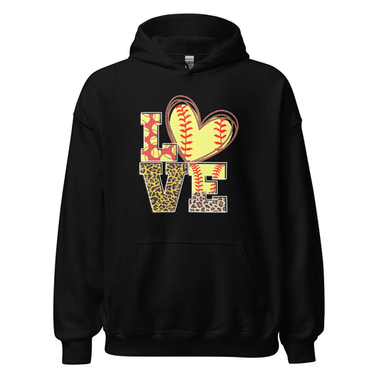 Love Softball Hoodie Black / S Spirit Gear Collective Hoodie