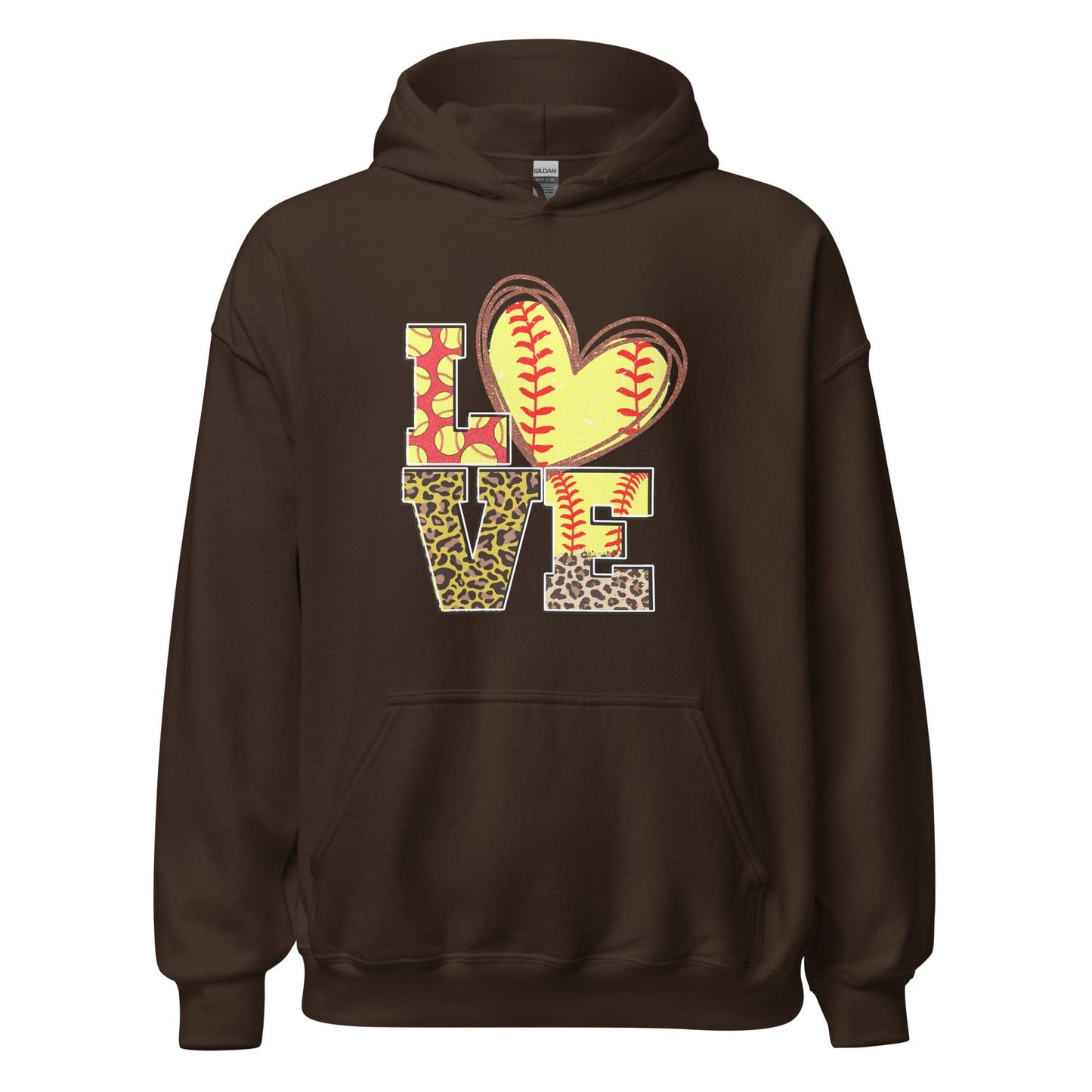 Love Softball Hoodie Dark Chocolate / S Spirit Gear Collective Hoodie