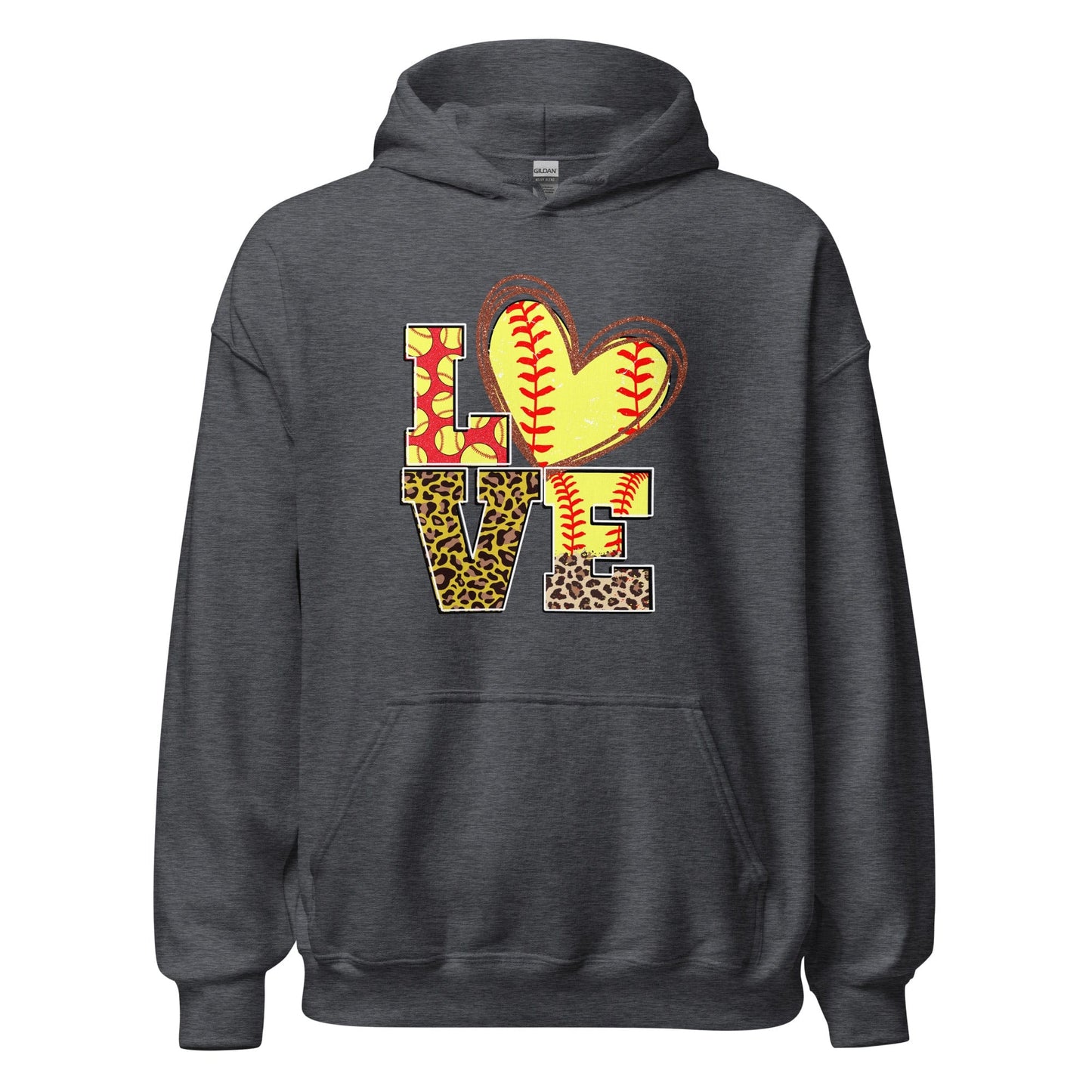 Love Softball Hoodie Dark Heather / S Spirit Gear Collective Hoodie