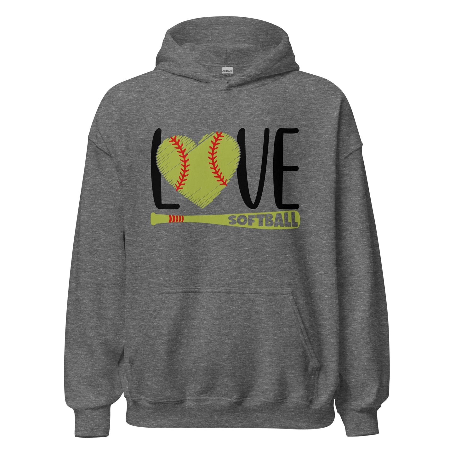 Love Softball Hoodie Graphite Heather / S Spirit Gear Collective Hoodie