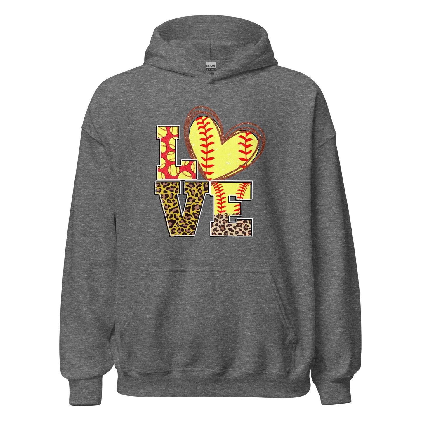 Love Softball Hoodie Graphite Heather / S Spirit Gear Collective Hoodie