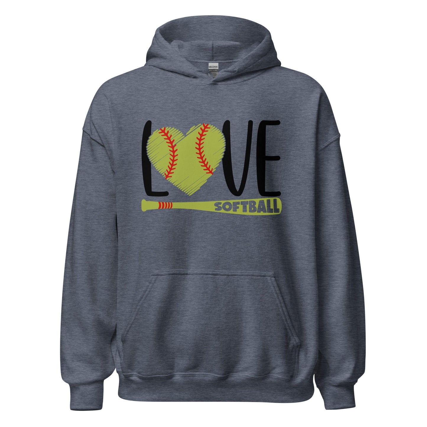 Love Softball Hoodie Heather Sport Dark Navy / S Spirit Gear Collective Hoodie