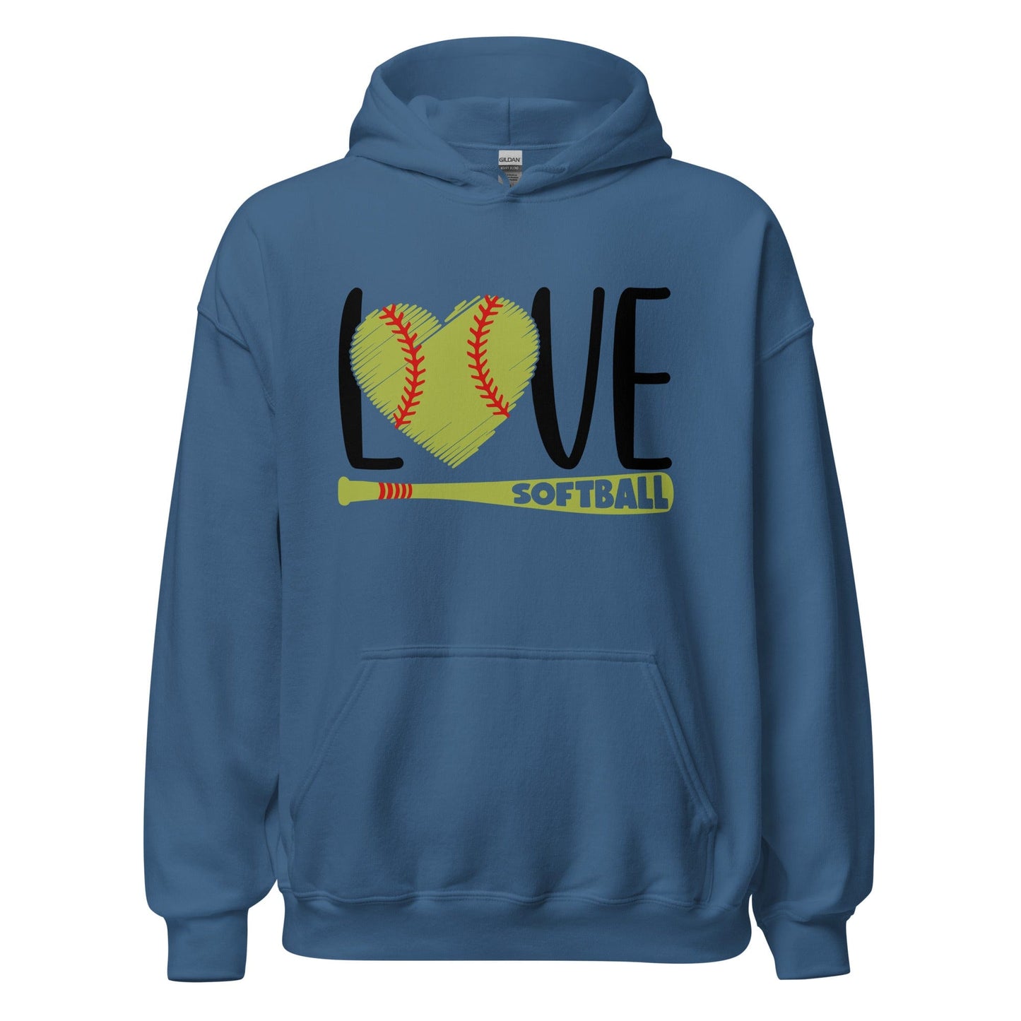 Love Softball Hoodie Indigo Blue / S Spirit Gear Collective Hoodie