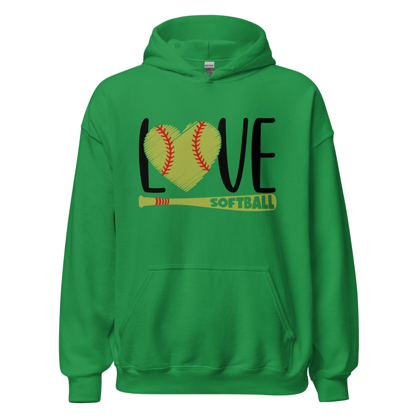 Love Softball Hoodie Irish Green / S Spirit Gear Collective Hoodie