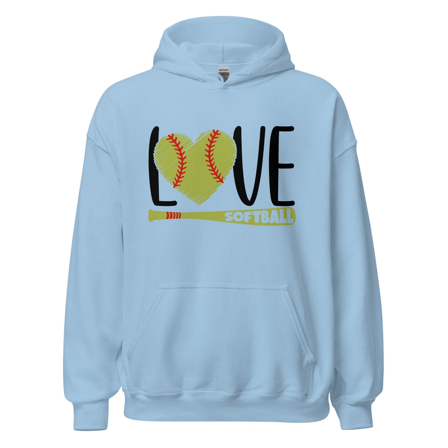 Love Softball Hoodie Light Blue / S Spirit Gear Collective Hoodie