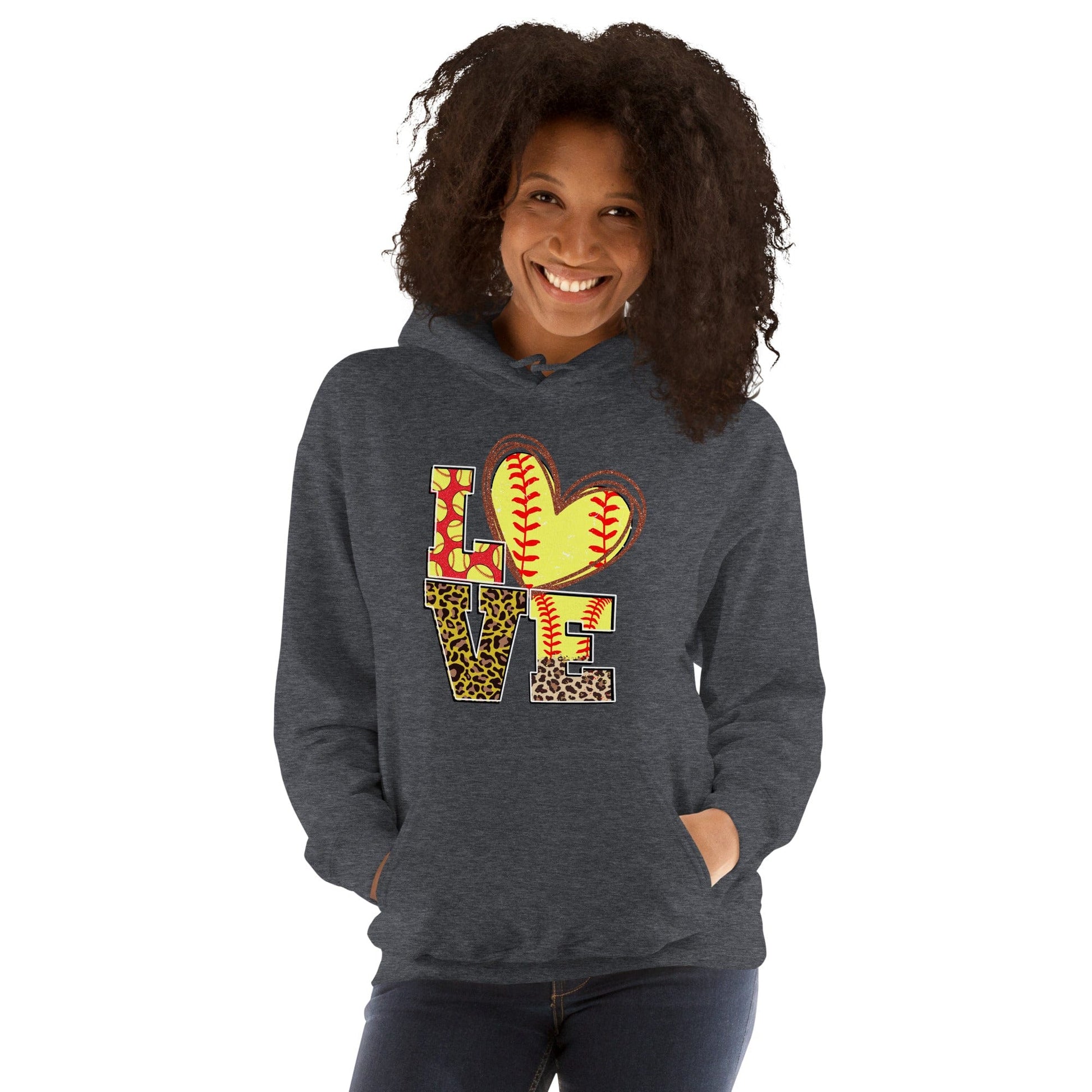 Love Softball Hoodie Spirit Gear Collective Hoodie