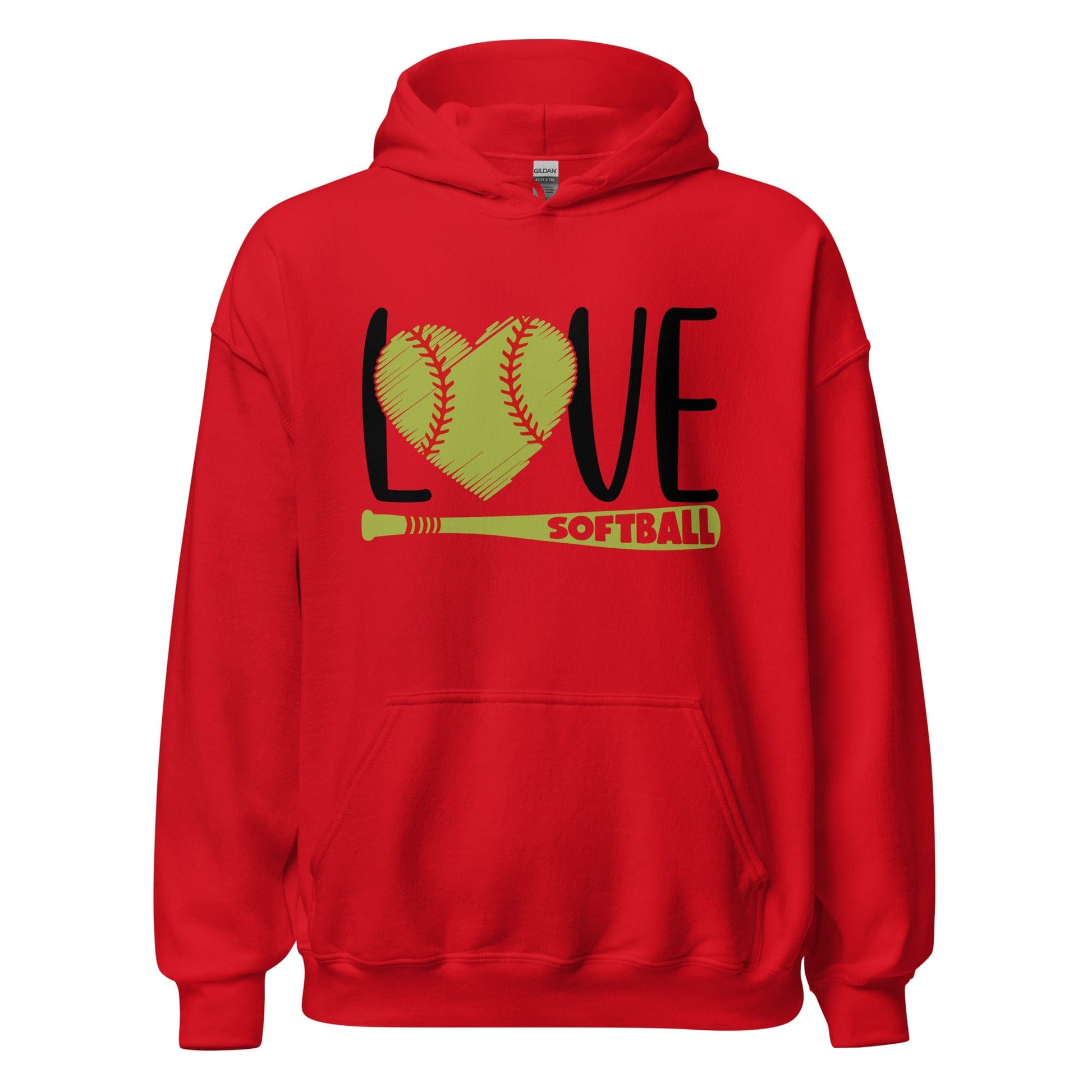 Love Softball Hoodie Red / S Spirit Gear Collective Hoodie