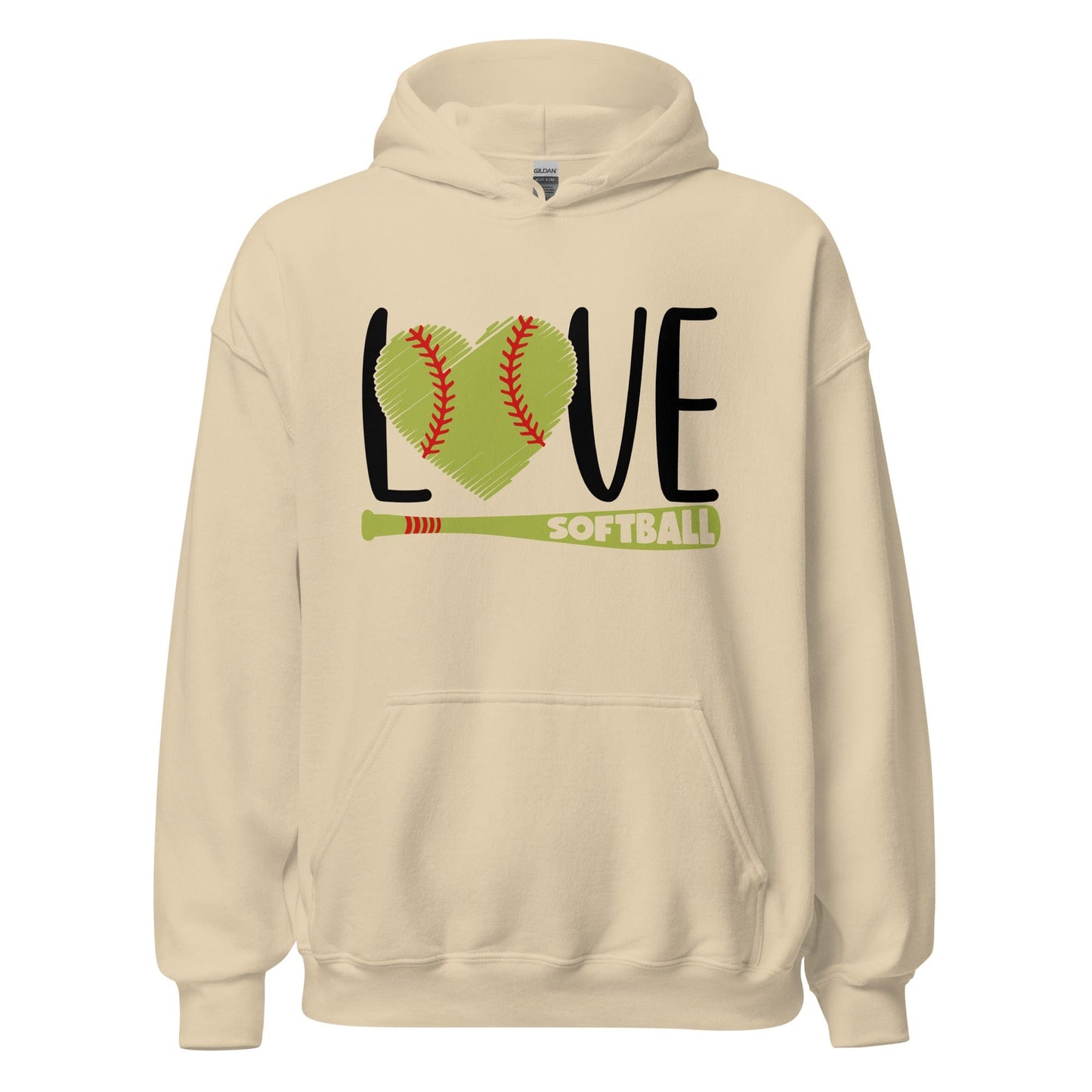 Love Softball Hoodie Sand / S Spirit Gear Collective Hoodie