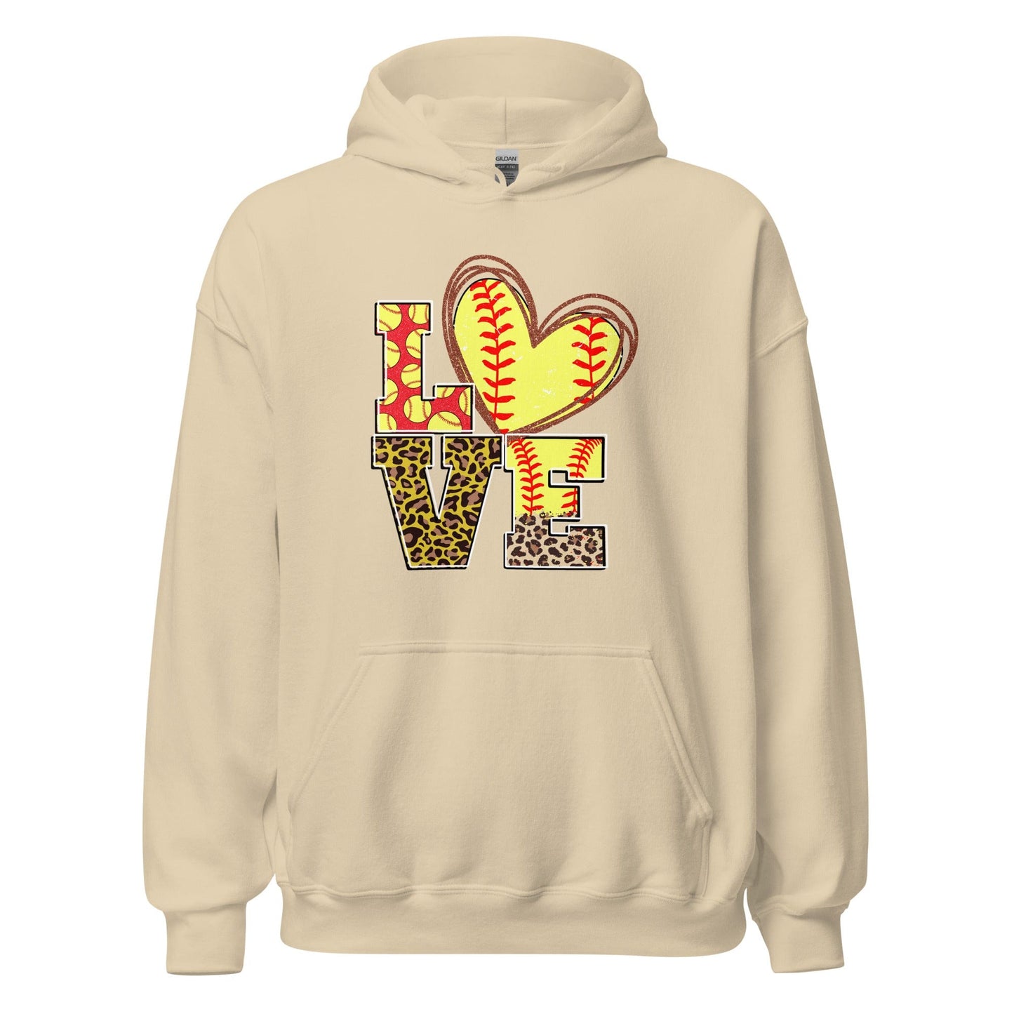 Love Softball Hoodie Sand / S Spirit Gear Collective Hoodie