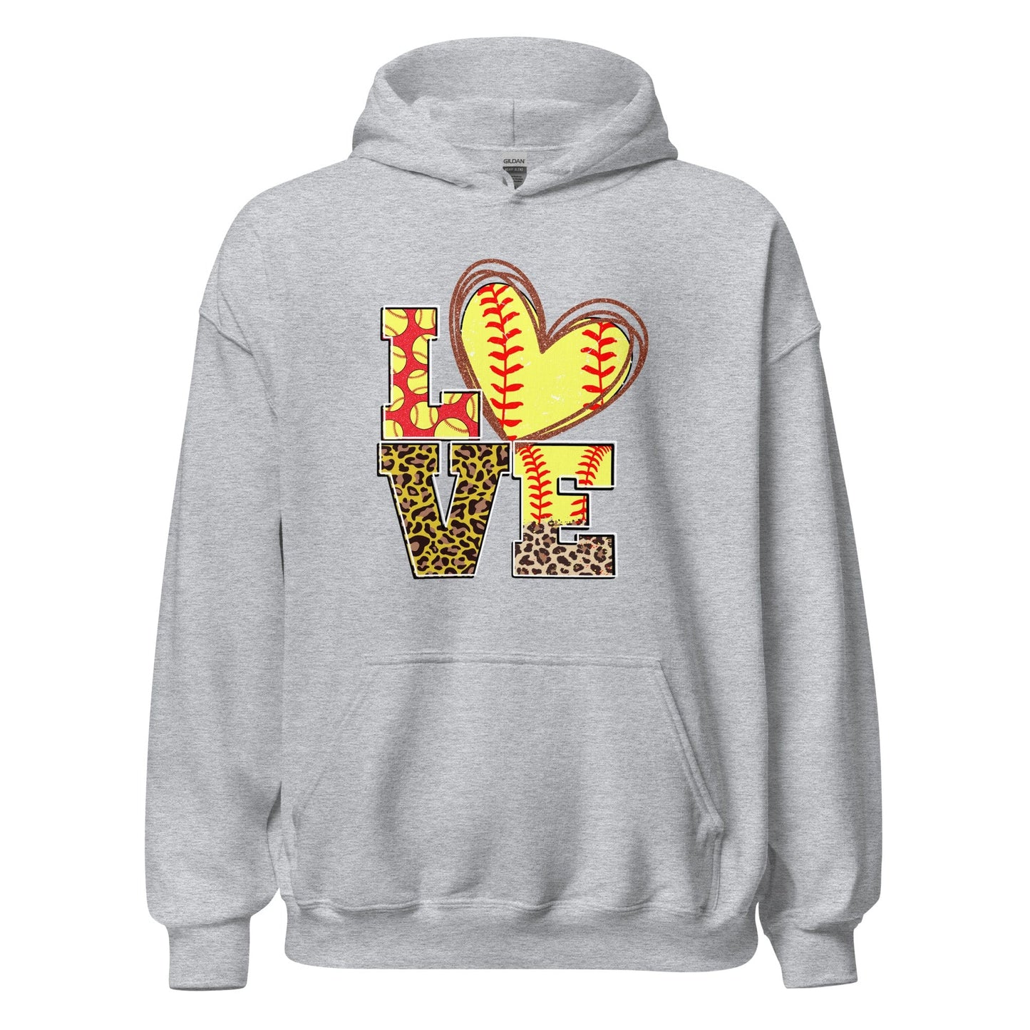 Love Softball Hoodie Sport Grey / S Spirit Gear Collective Hoodie