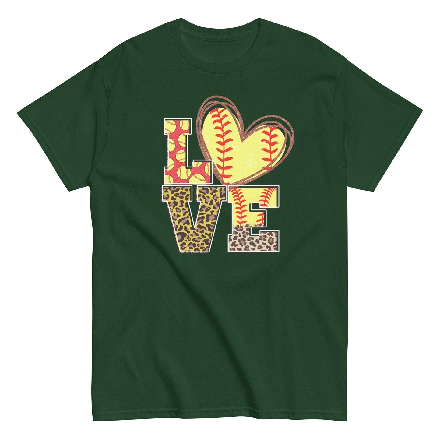 Love Softball Shirt Forest Green / S Spirit Gear Collective T-Shirt