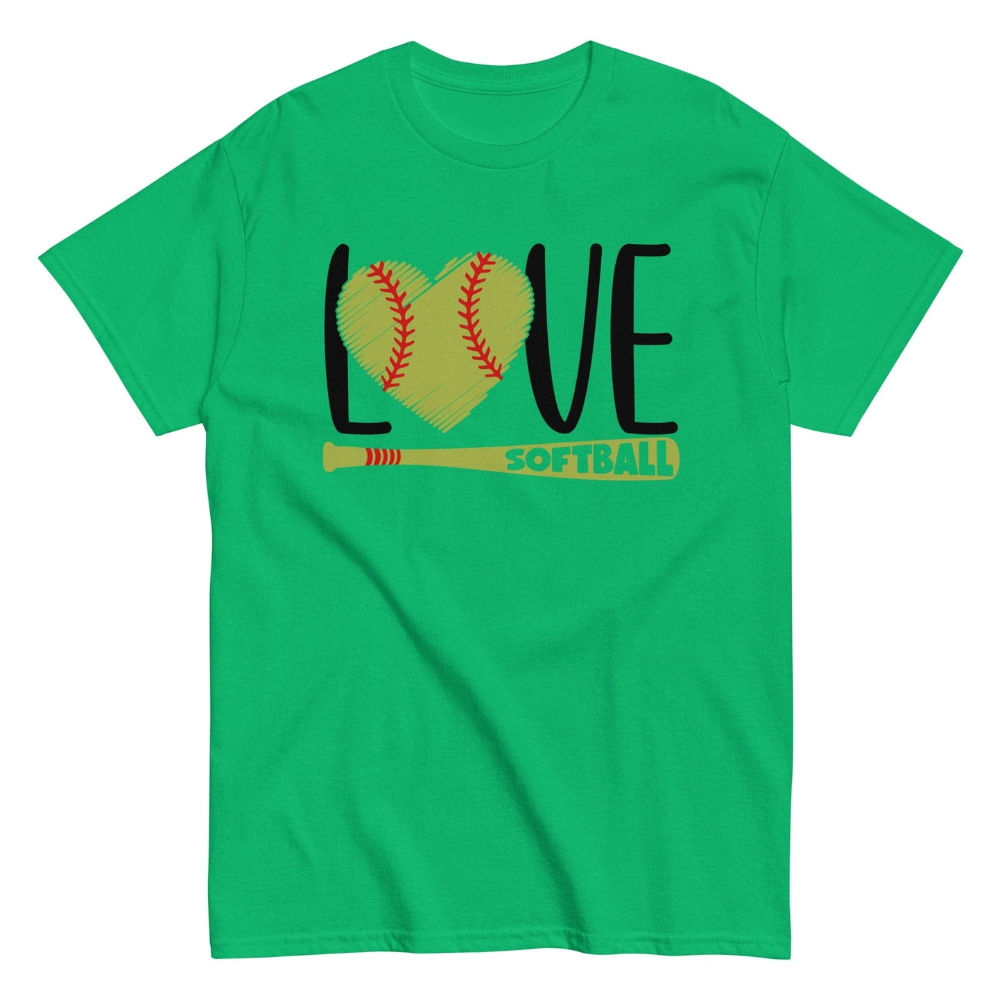 Love Softball Shirt Irish Green / S Spirit Gear Collective T-Shirt