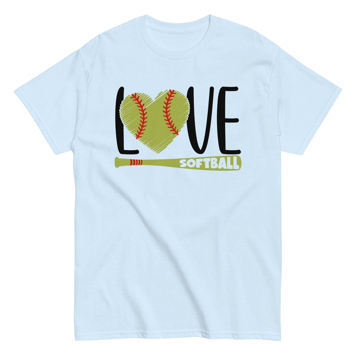 Love Softball Shirt Light Blue / S Spirit Gear Collective T-Shirt