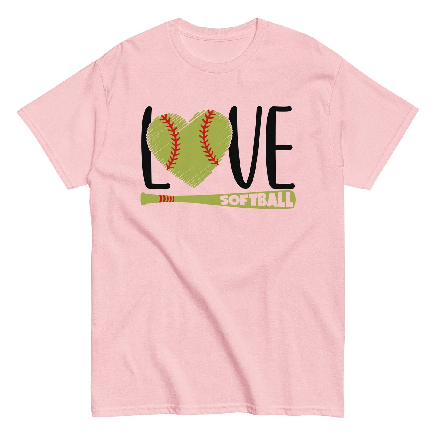 Love Softball Shirt Light Pink / S Spirit Gear Collective T-Shirt