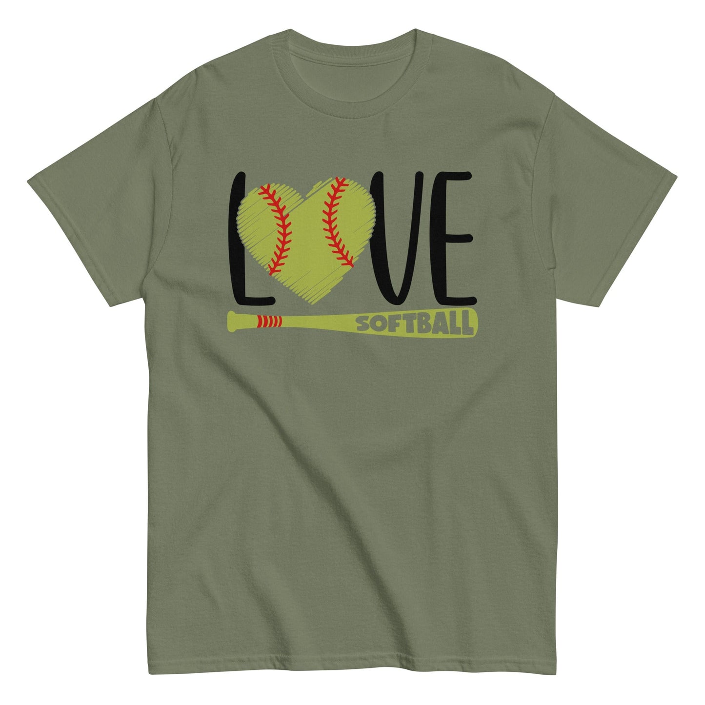 Love Softball Shirt Military Green / S Spirit Gear Collective T-Shirt