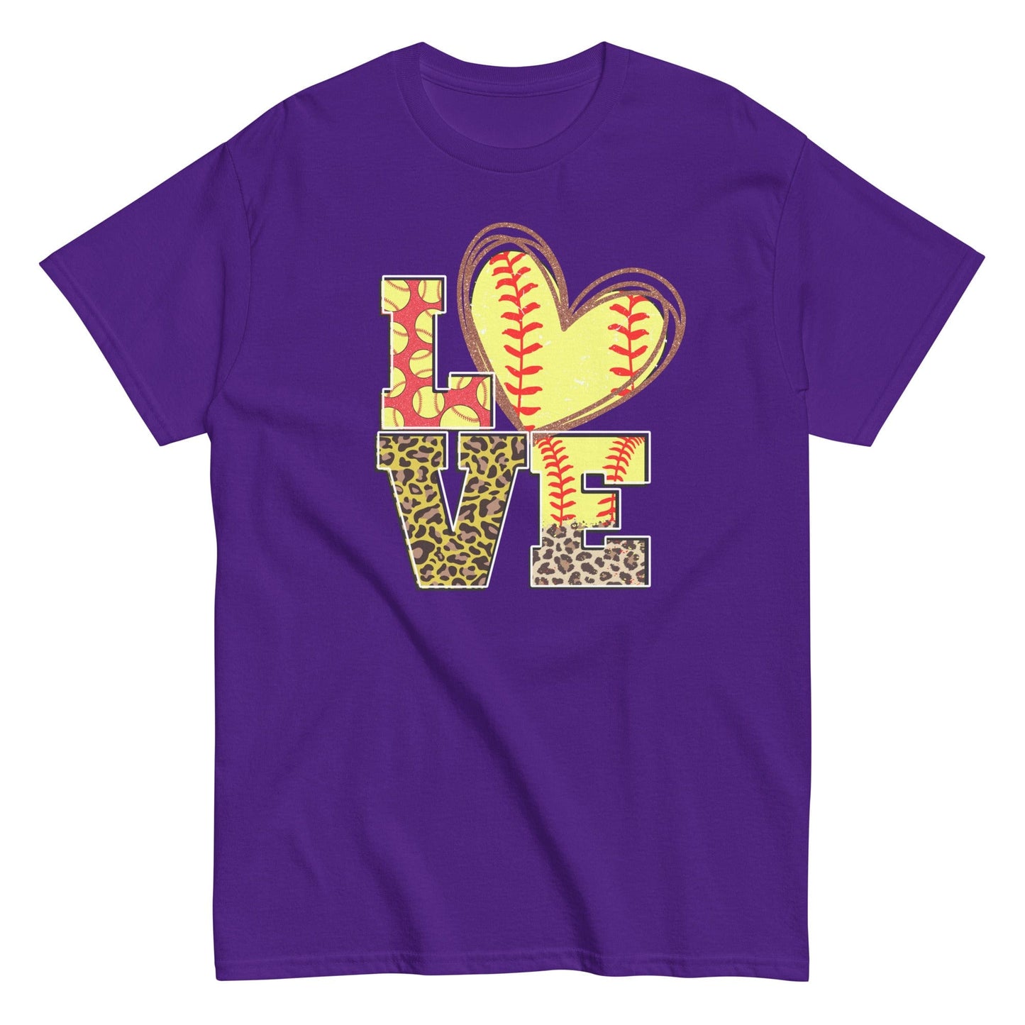 Love Softball Shirt Purple / S Spirit Gear Collective T-Shirt