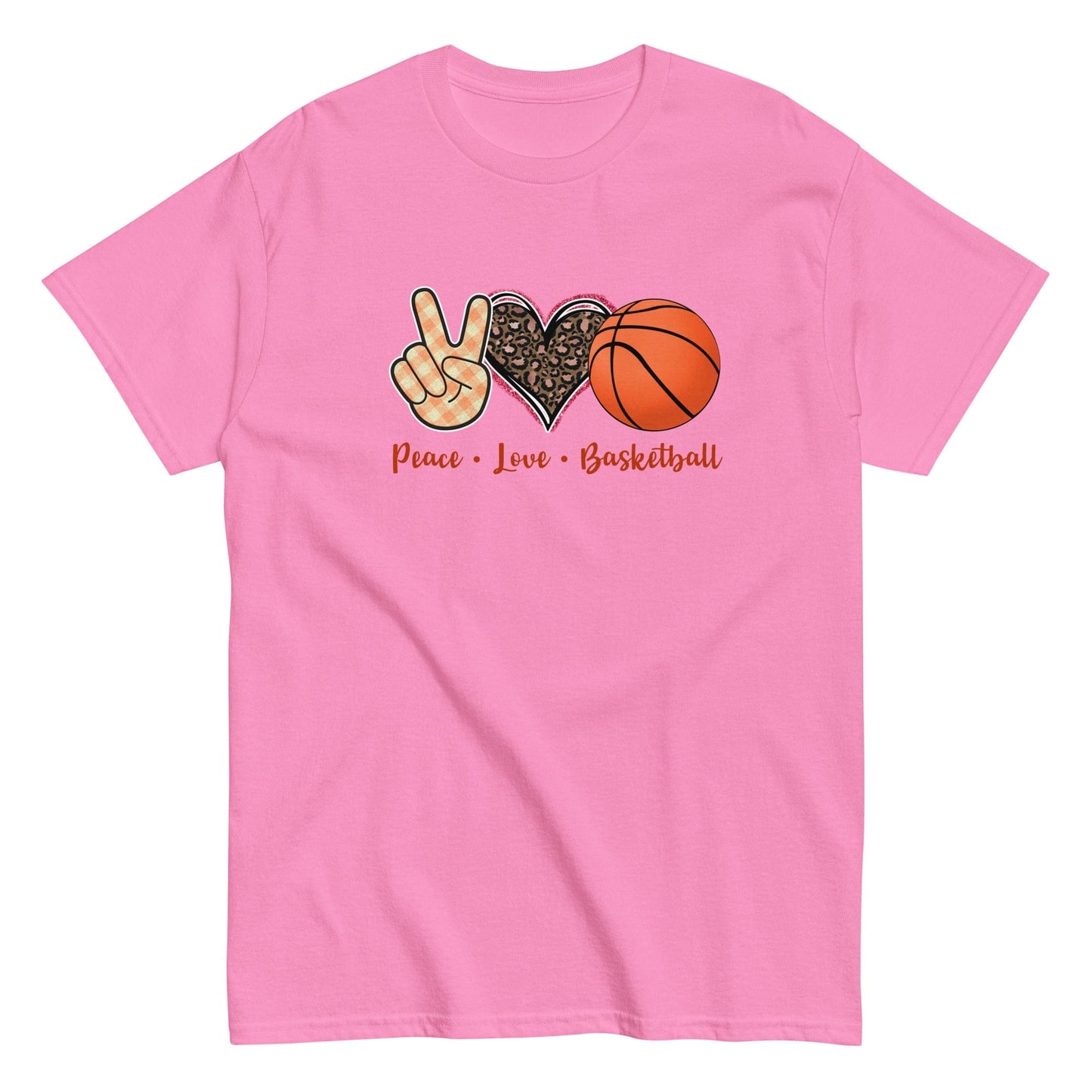 Peace Love Basketball Classic Shirt Azalea / S Spirit Gear Collective T-Shirt