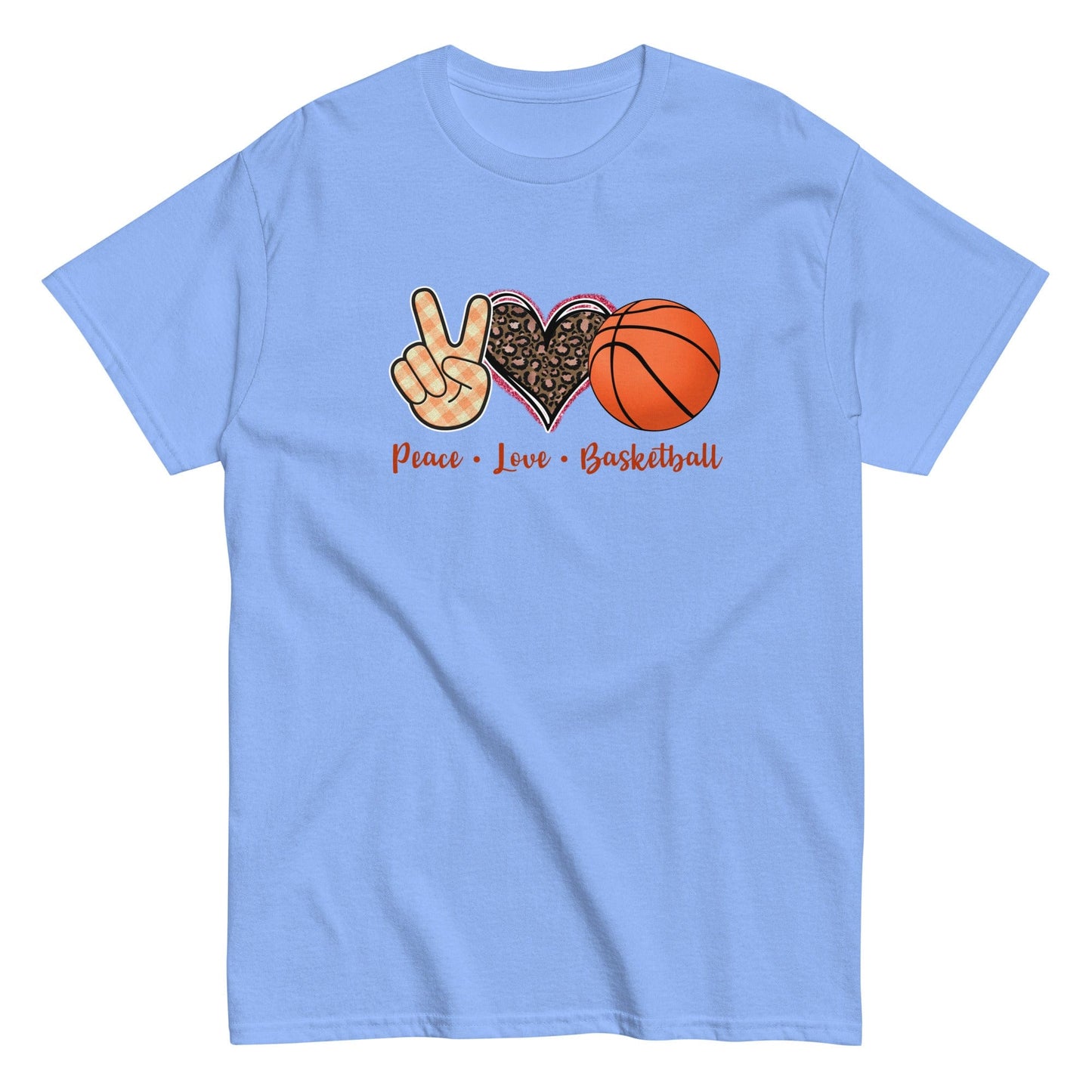 Peace Love Basketball Classic Shirt Carolina Blue / S Spirit Gear Collective T-Shirt