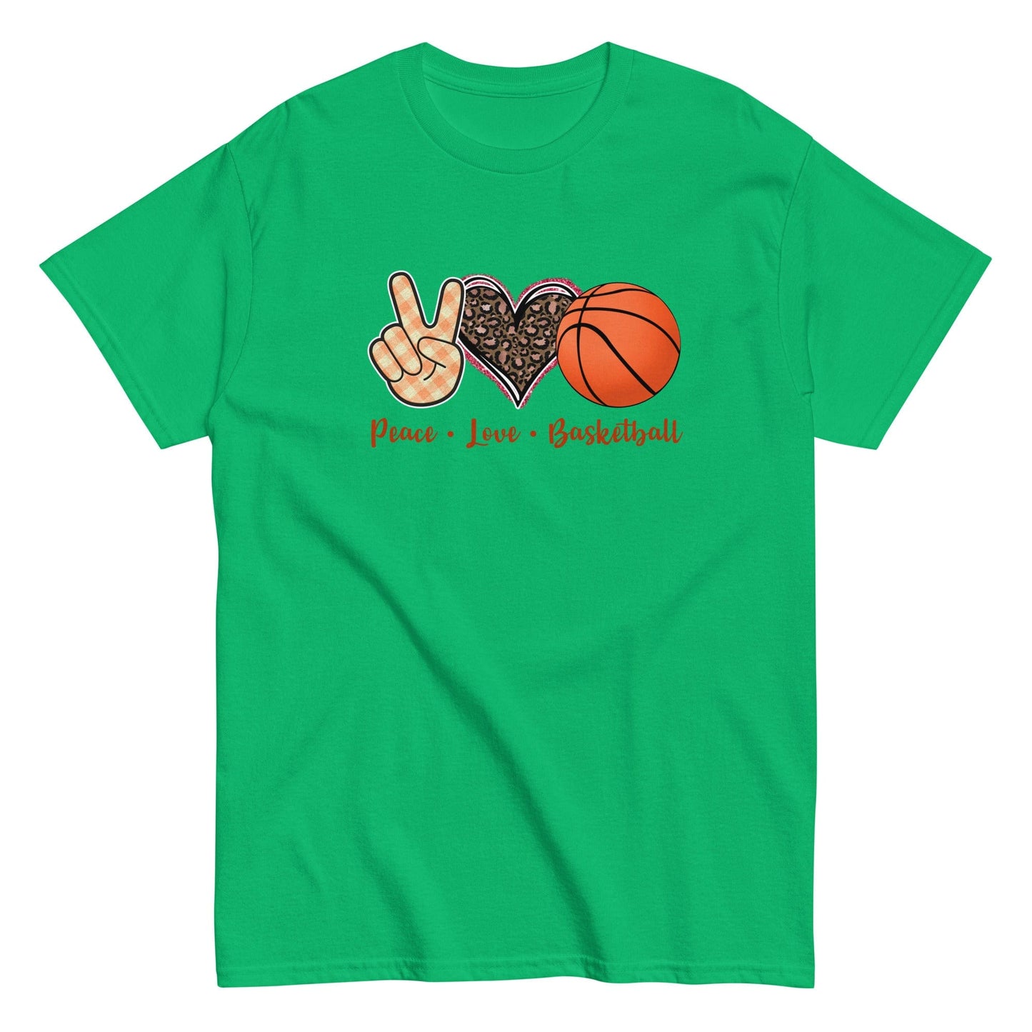 Peace Love Basketball Classic Shirt Irish Green / S Spirit Gear Collective T-Shirt