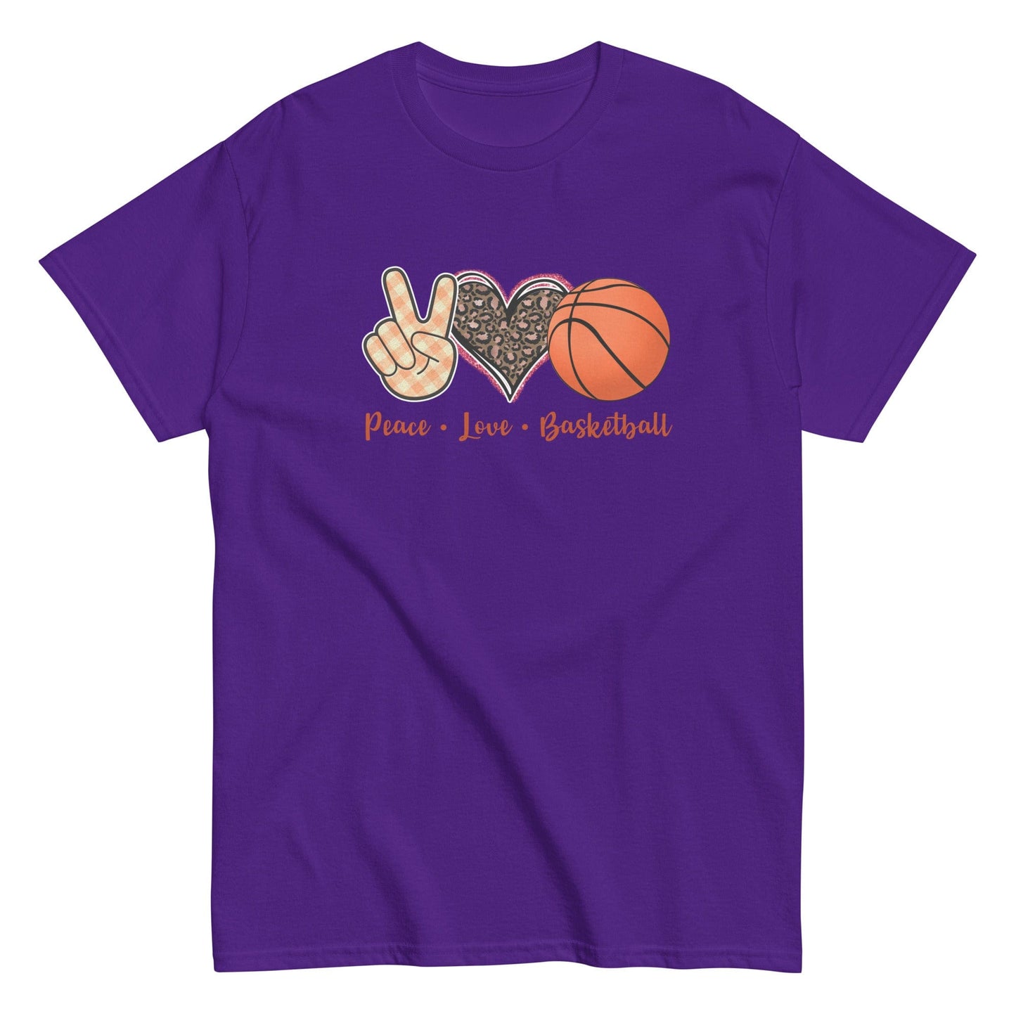 Peace Love Basketball Classic Shirt Purple / S Spirit Gear Collective T-Shirt