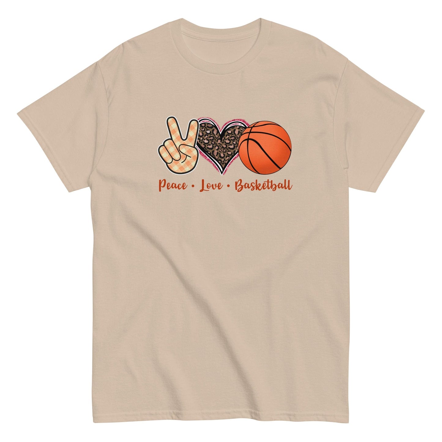 Peace Love Basketball Classic Shirt Sand / S Spirit Gear Collective T-Shirt