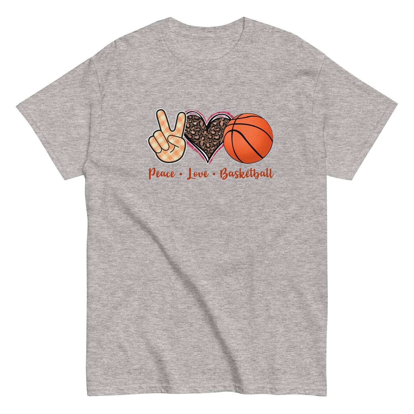 Peace Love Basketball Classic Shirt Sport Grey / S Spirit Gear Collective T-Shirt