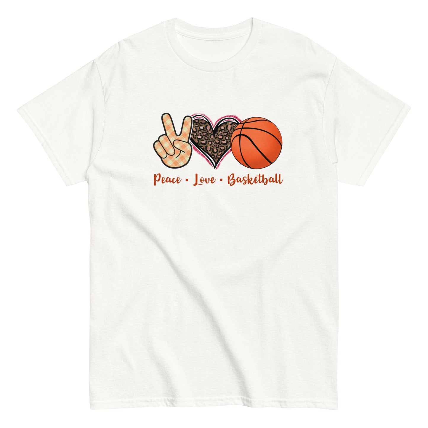 Peace Love Basketball Classic Shirt White / S Spirit Gear Collective T-Shirt