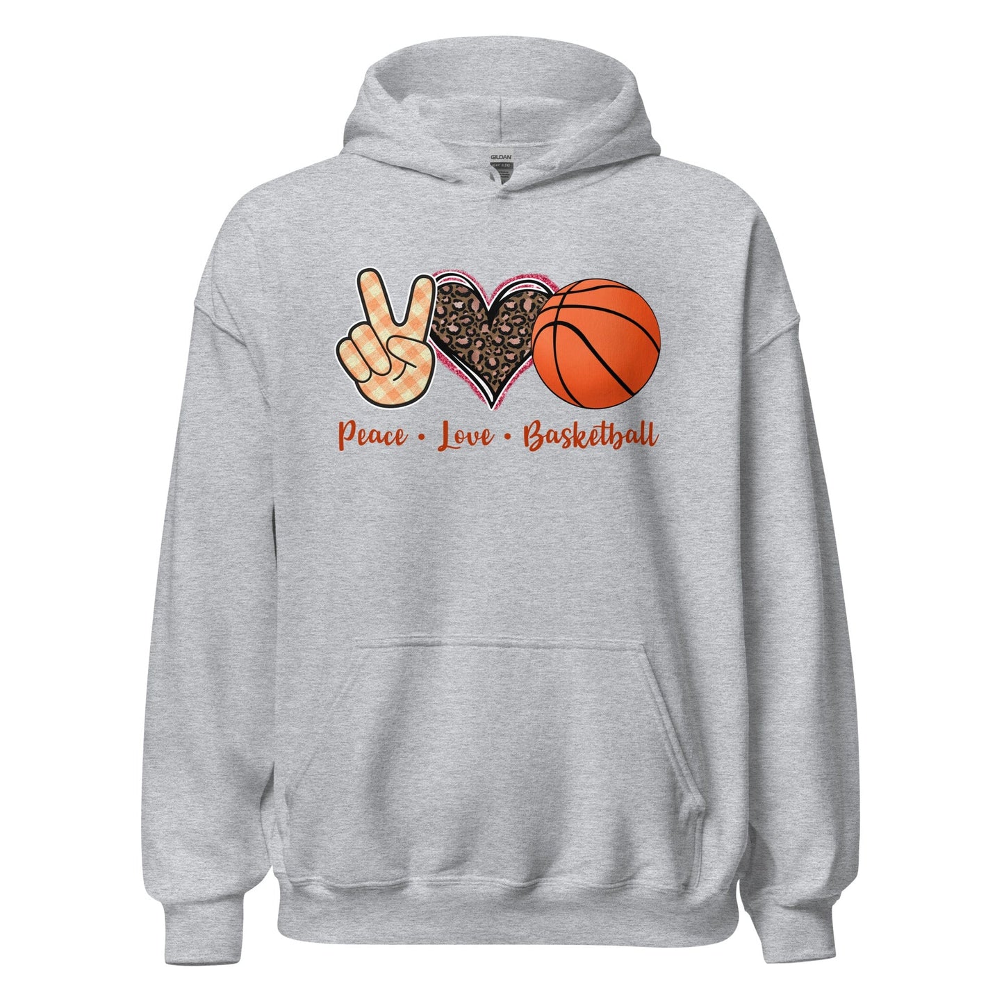 Peace Love Basketball Hoodie Sport Grey / S Spirit Gear Collective Hoodie