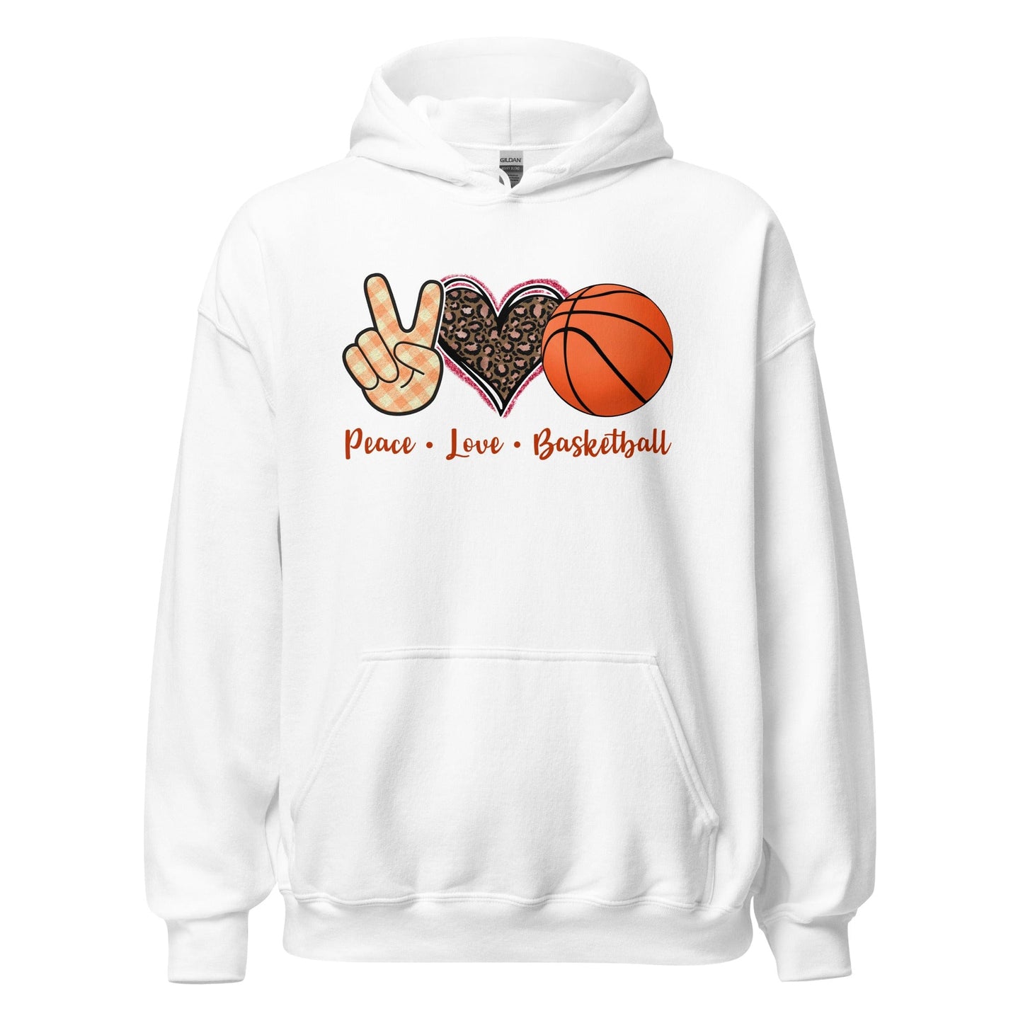 Peace Love Basketball Hoodie White / S Spirit Gear Collective Hoodie